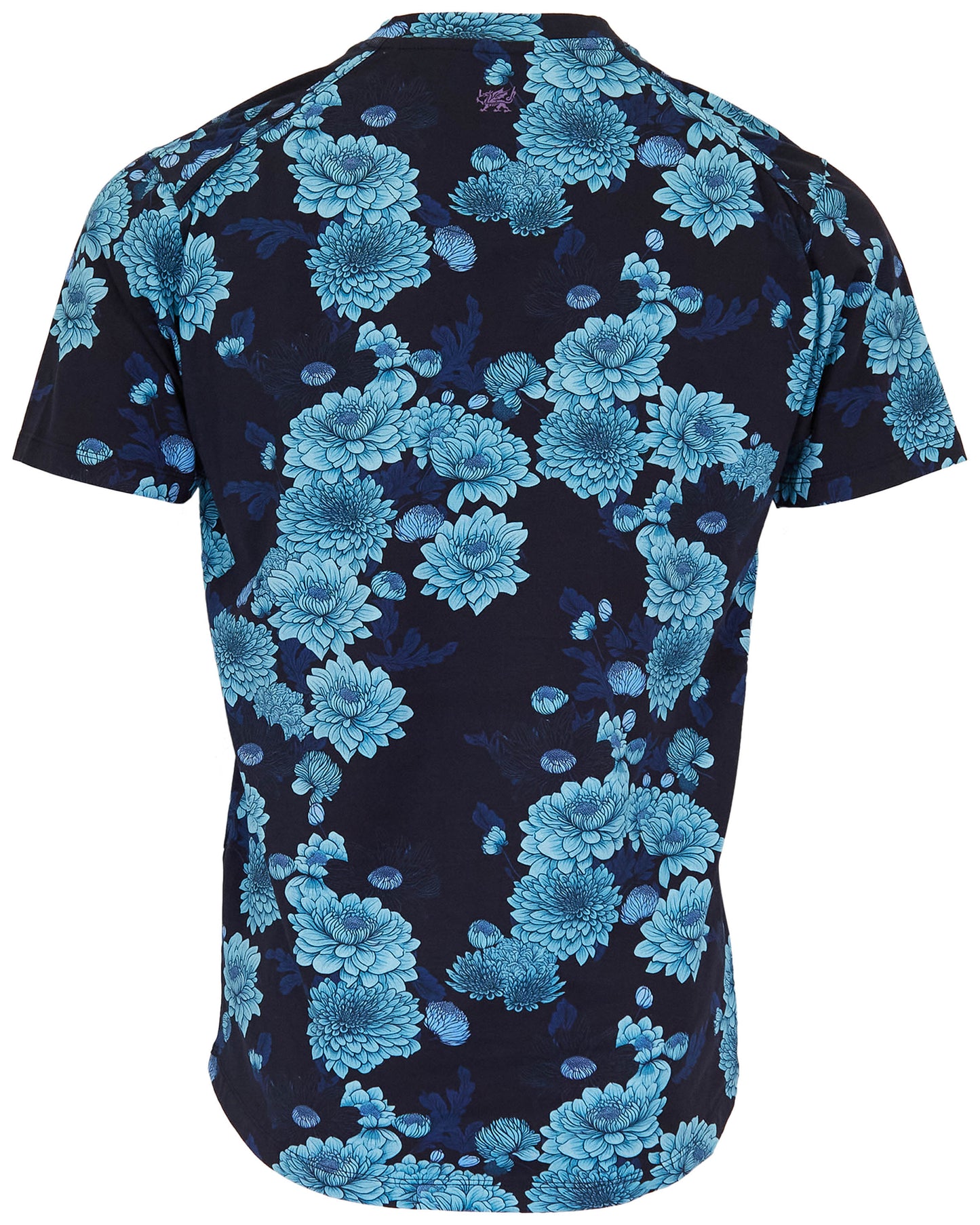 MAZE SERIOUS FLORAL V-NECK TEE - NAVY