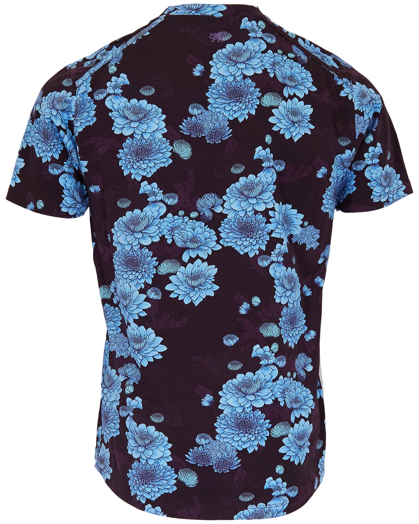 MAZE SERIOUS FLORAL V-NECK TEE - PLUM