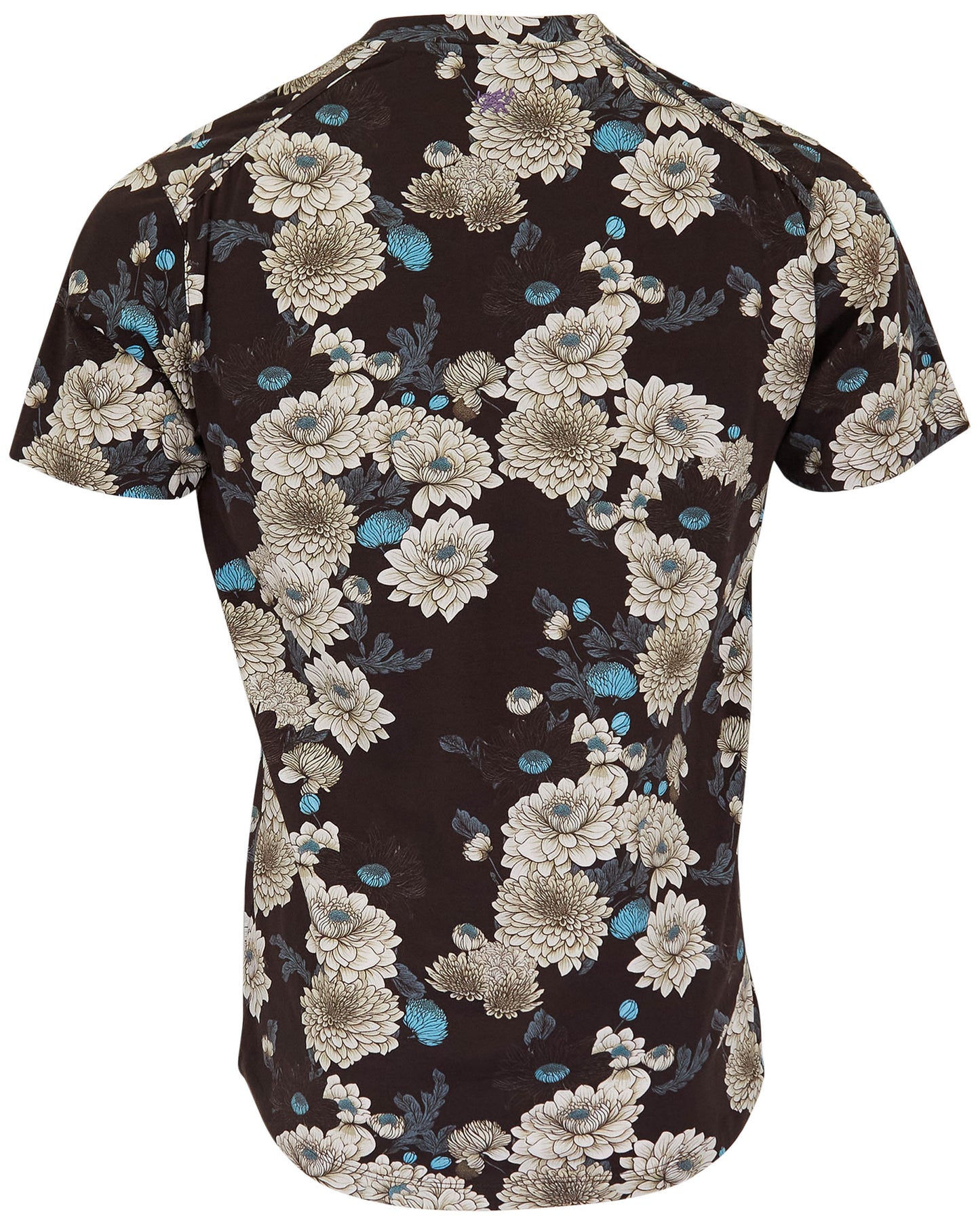 MAZE SERIOUS FLORAL V-NECK TEE - BLACK