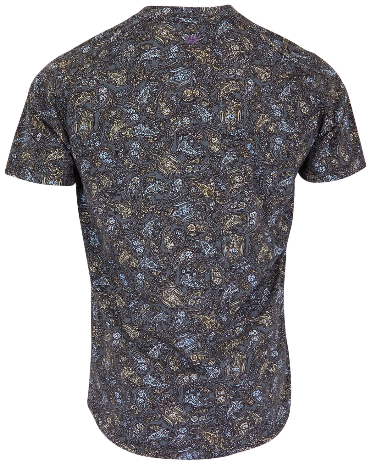 MAZE MADRID PAISLEY V-NECK TEE - BLACK