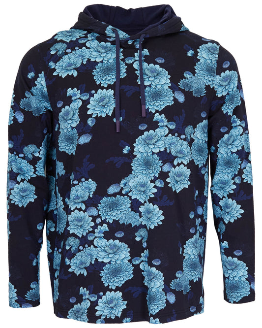 HORATIO SERIOUS FLORAL HOODIE - NAVY
