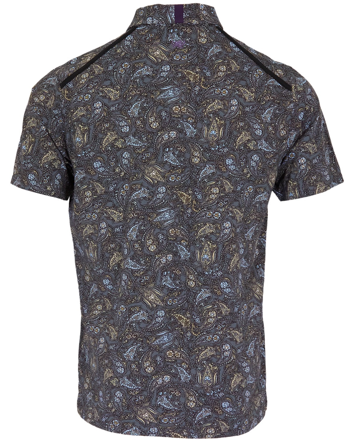 PIETRO MADRID PAISLEY POLO SHIRT - SMOKE