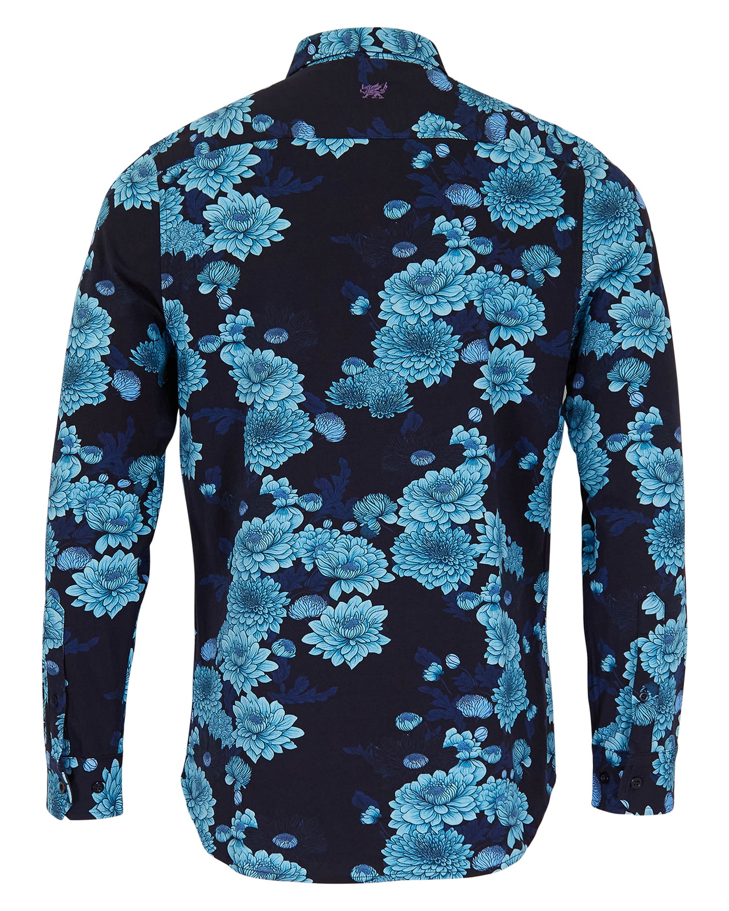 SAWYER SERIOUS FLORAL KNIT SHIRT - NAVY