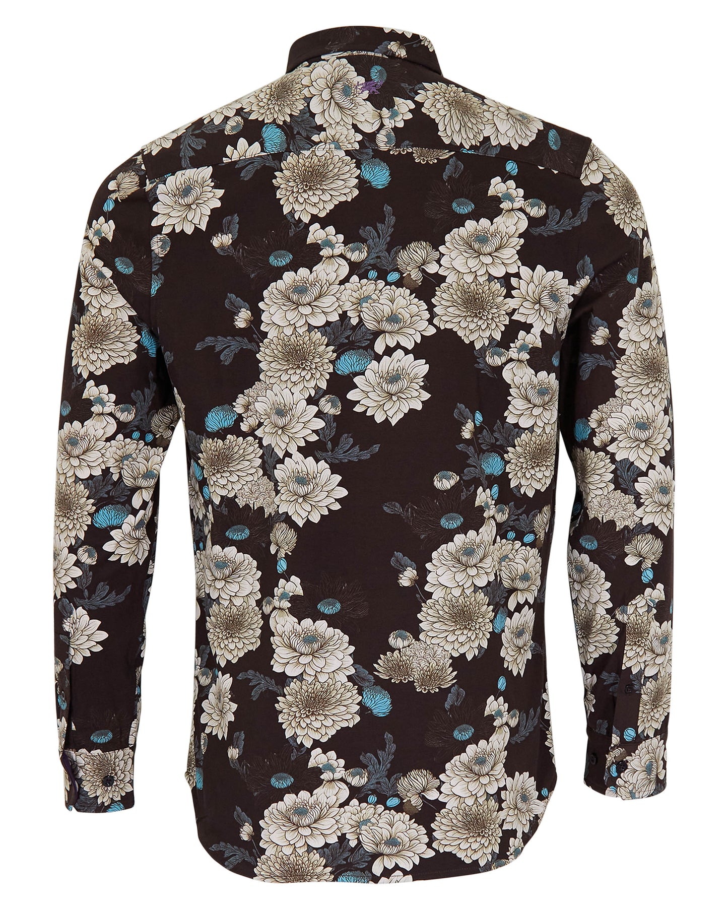 SAWYER SERIOUS FLORAL KNIT SHIRT - BLACK