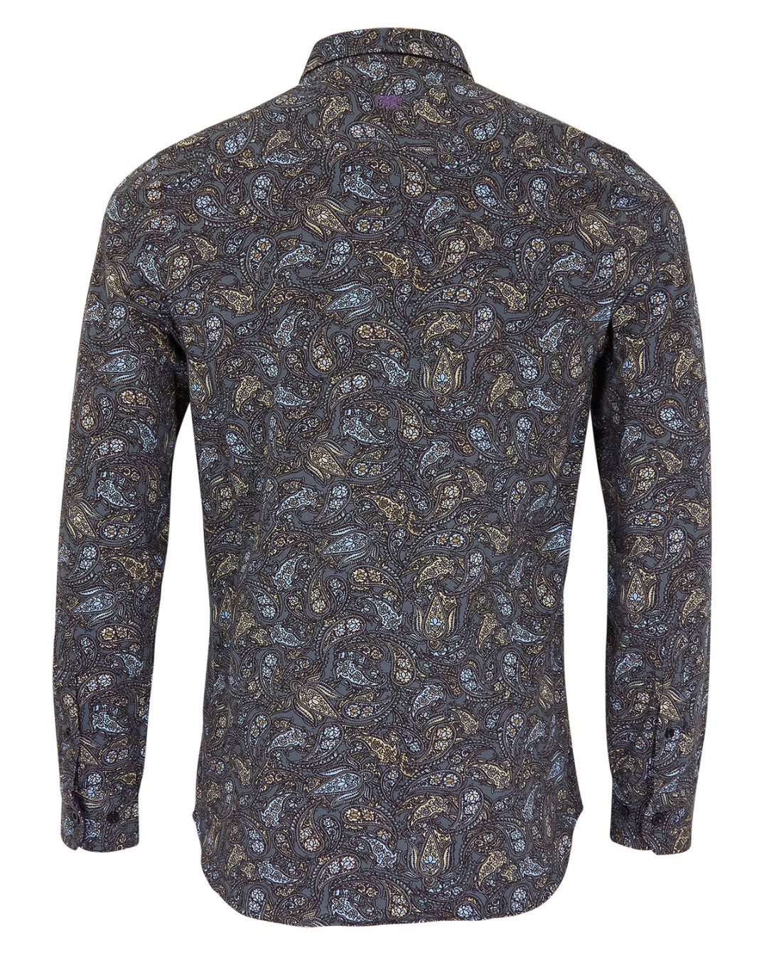 SAWYER MADRID PAISLEY FLORAL KNIT SHIRT - SMOKE