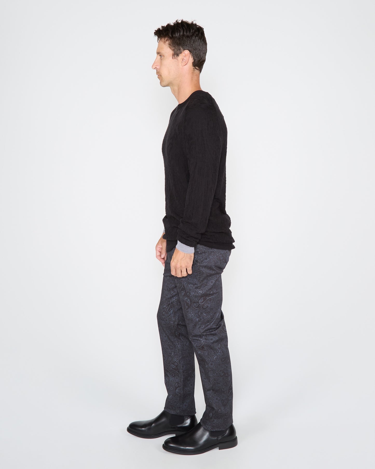 JACK MONTGAT PAISLEY PANT - BLACK