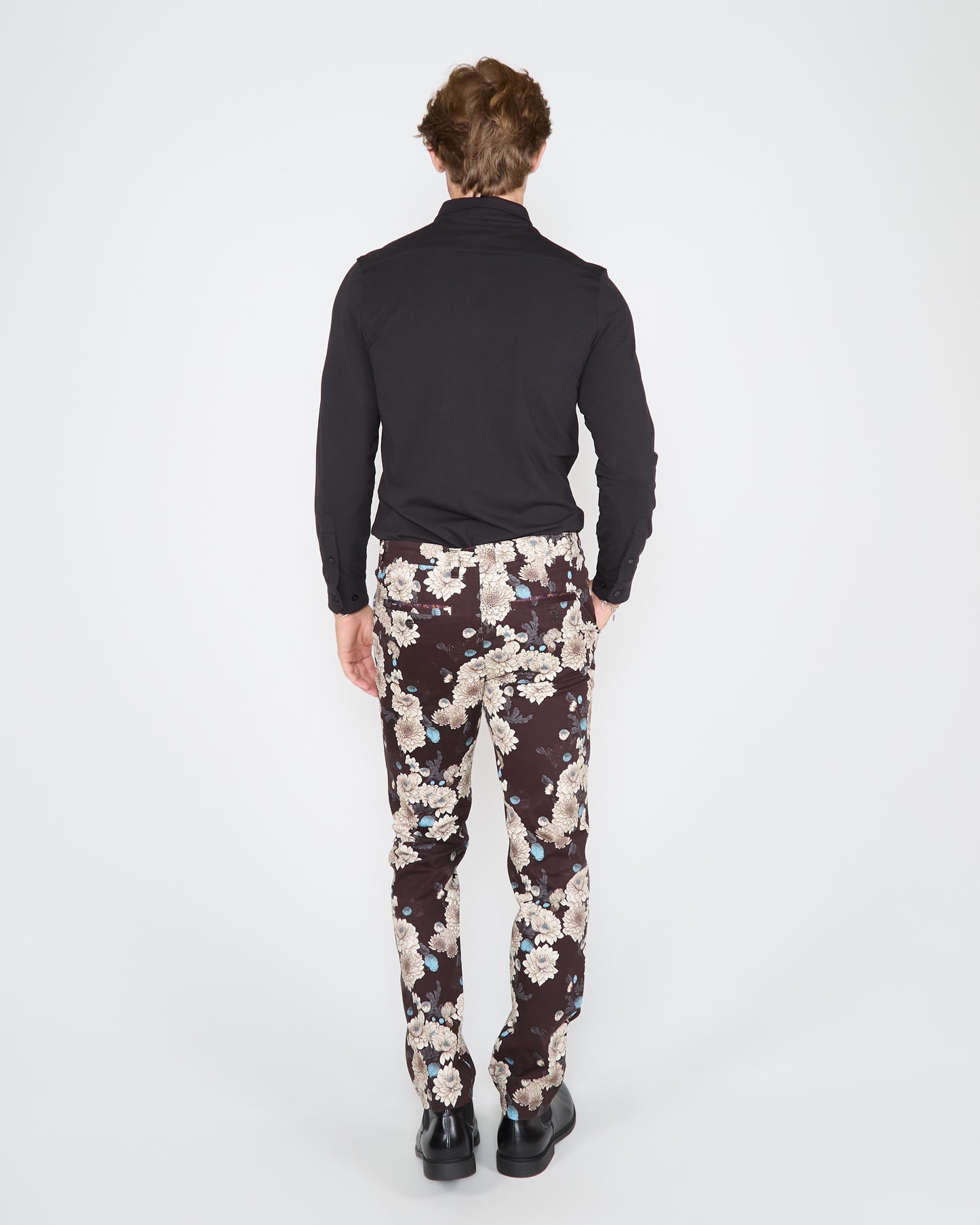 JACK SERIOUS FLORAL PANT - BLACK