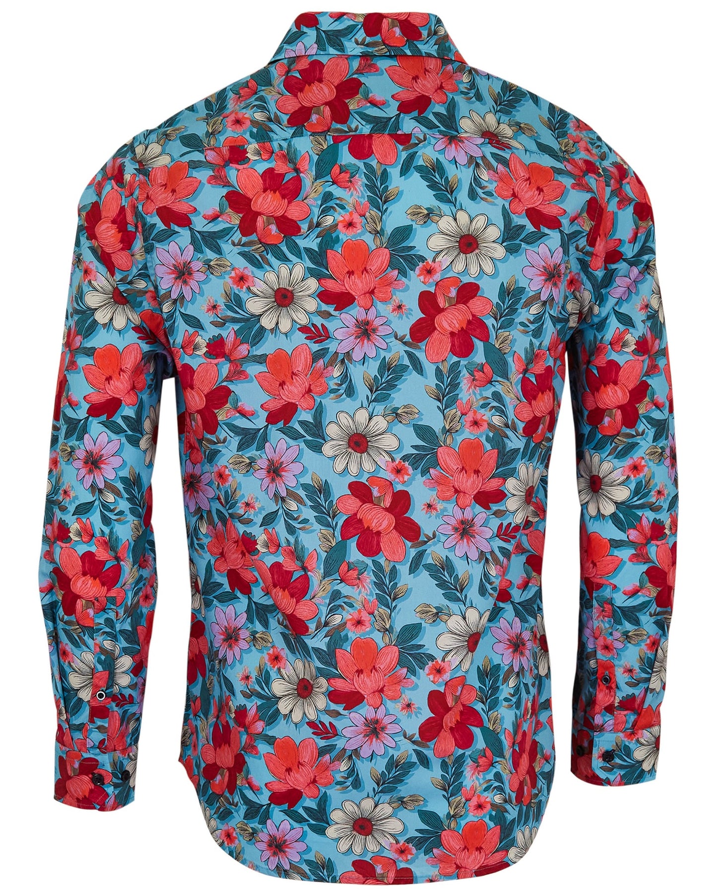 NICOLI CATALAN FLORAL COTTON SHIRT - TEAL
