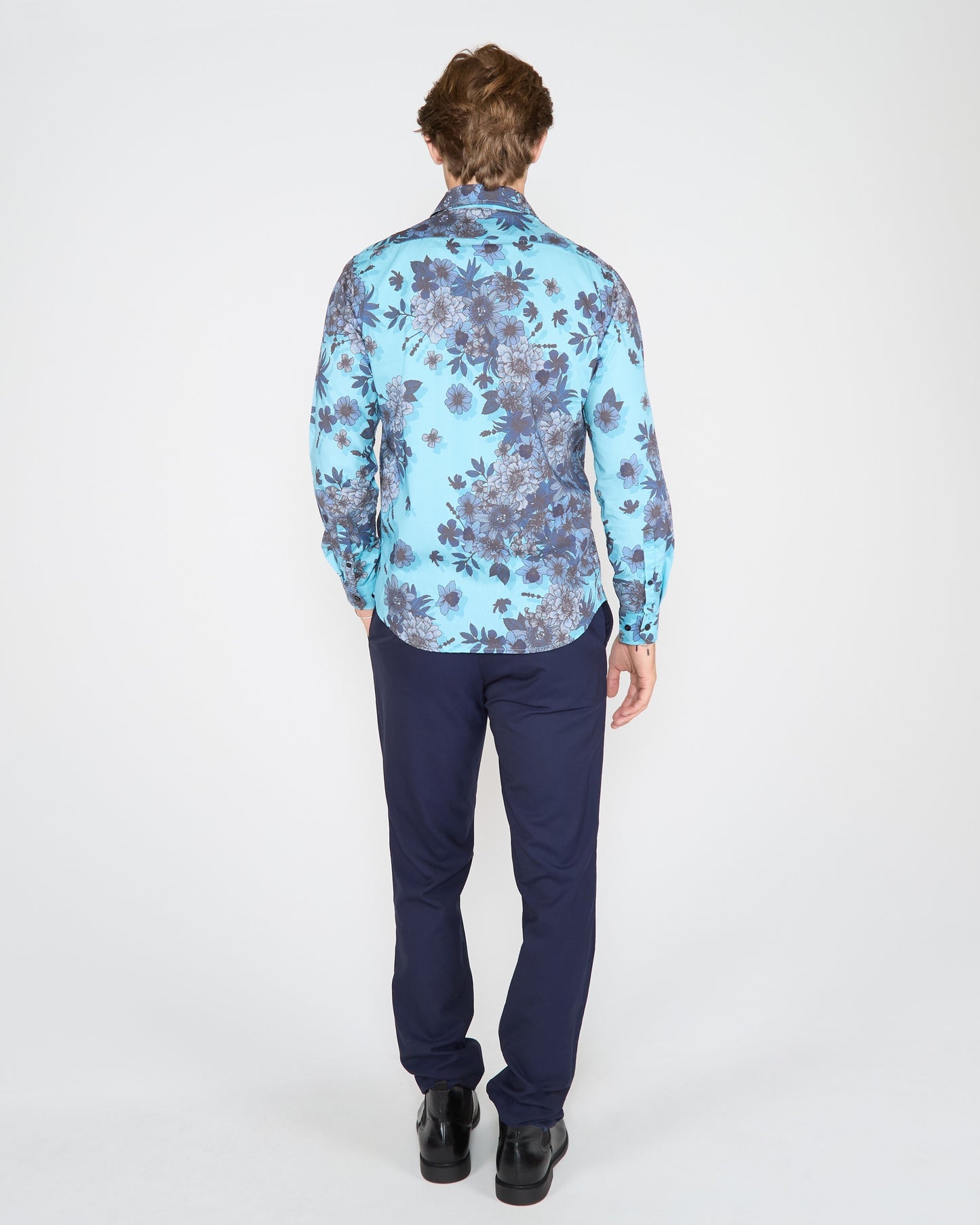 NICOLI VALENCIA FLORAL COTTON SHIRT - TEAL
