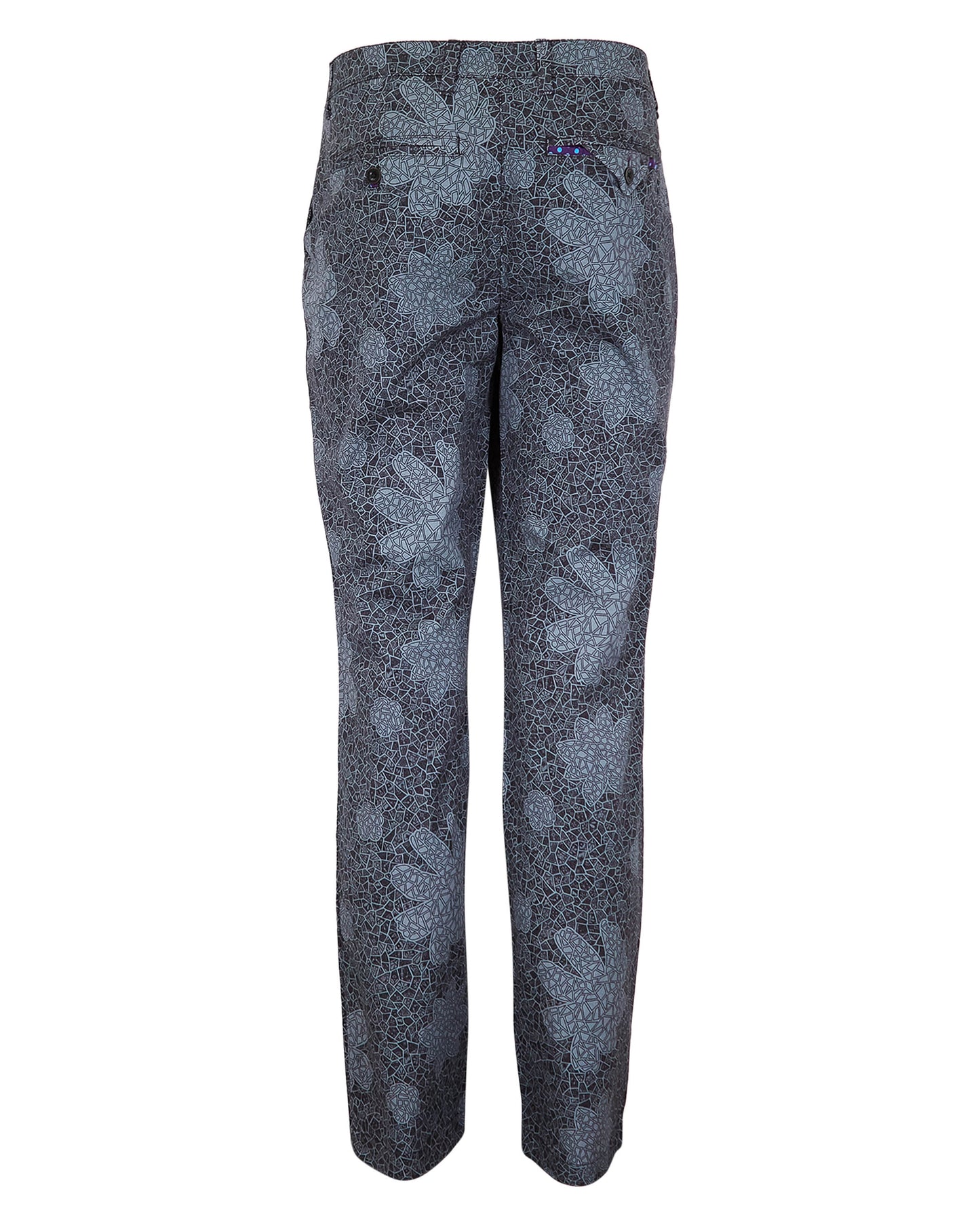 CHARLES FLORAL TILES PANT - SMOKE