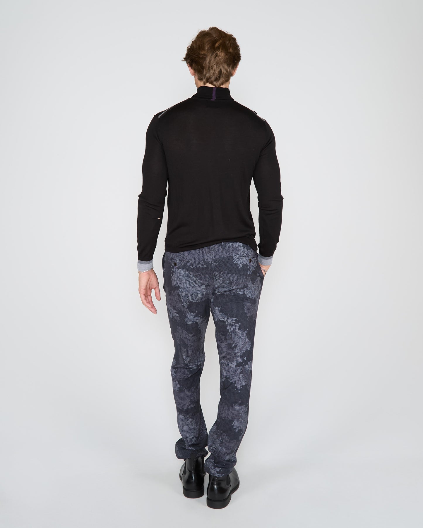 PAXTON CAMO MOSAIC TAILORED WOOL PANT - COAL