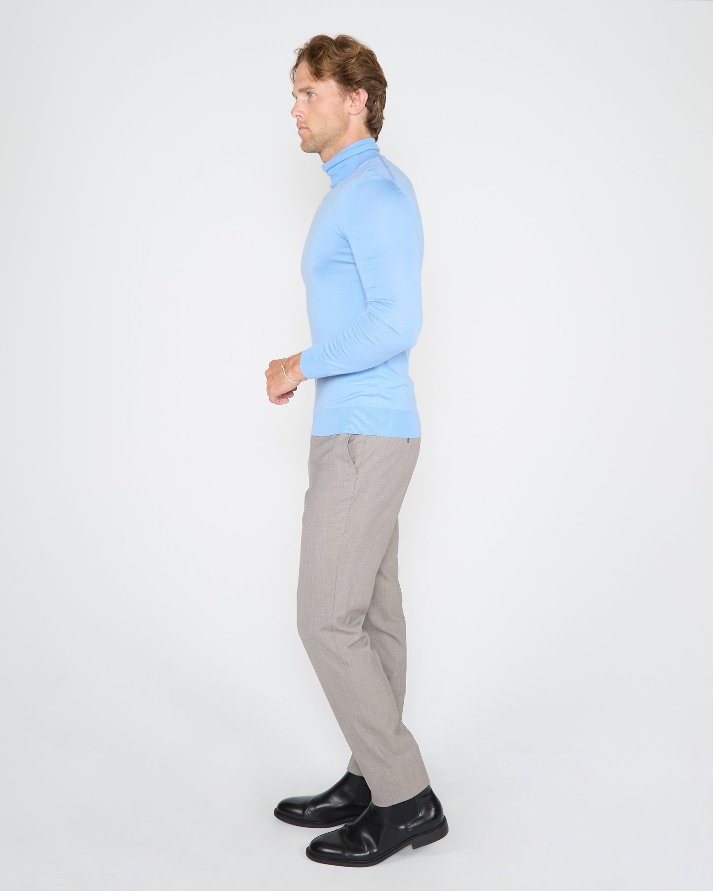 RONAN MERINO TURTLENECK SWEATER - SKY