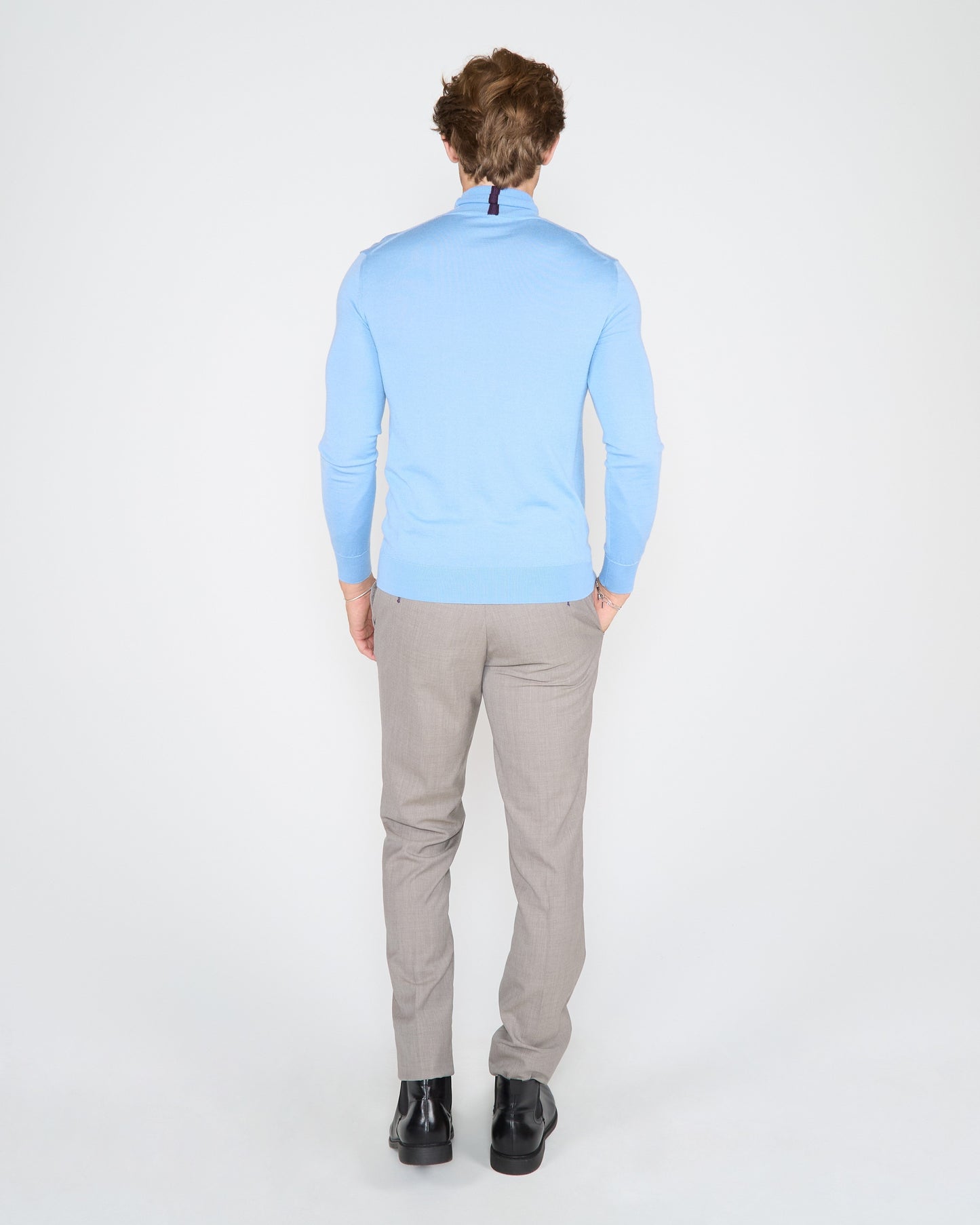 RONAN MERINO TURTLENECK SWEATER - SKY