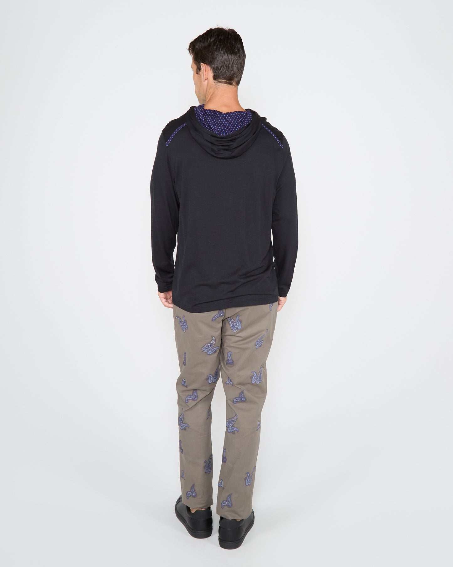 CHARLES EMBROIDERED PAISLEY PANT - MOSS