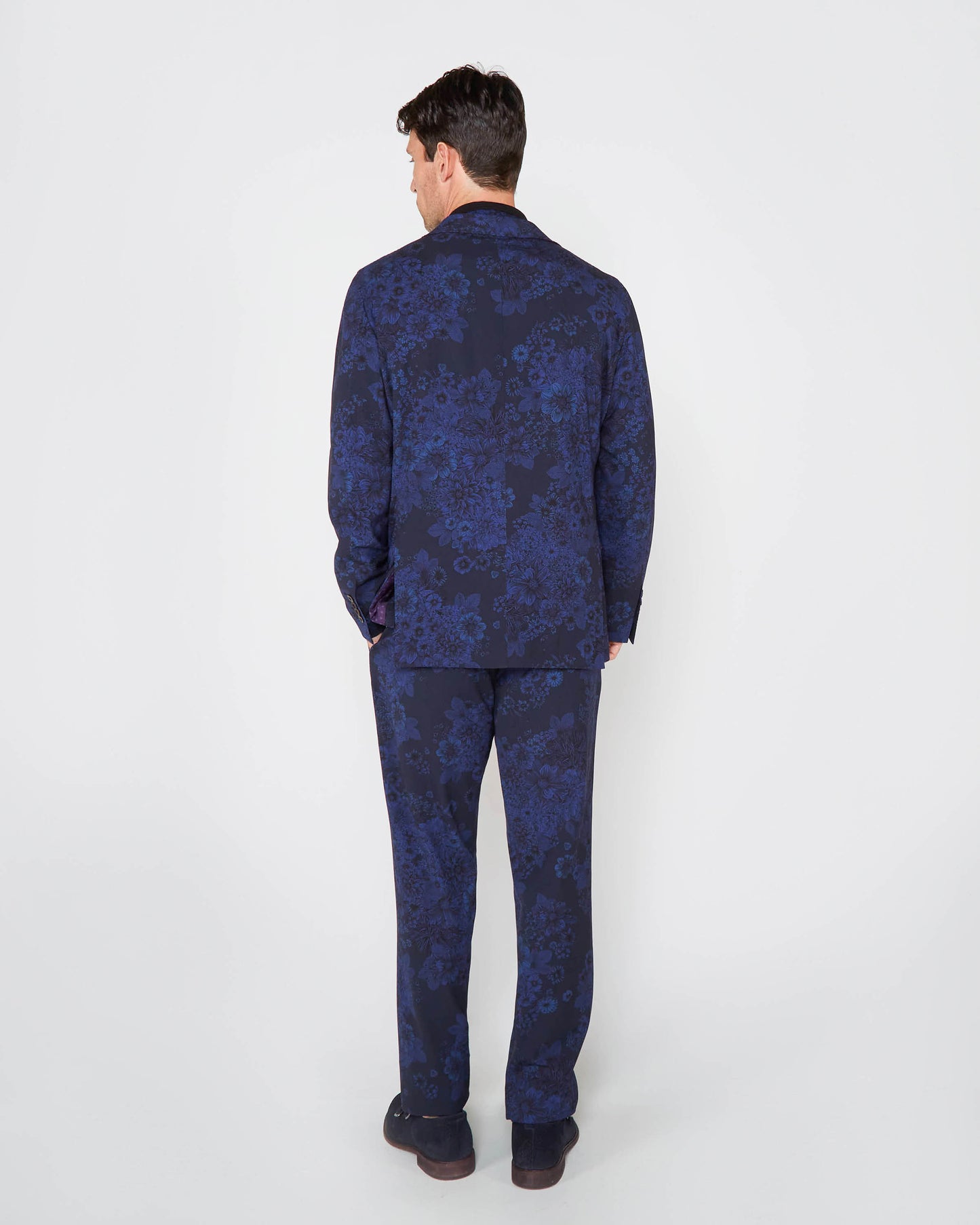 JUDD FULLY LINED MARCO FLORAL TAILORED WOOL BLAZER - MIDNIGHT