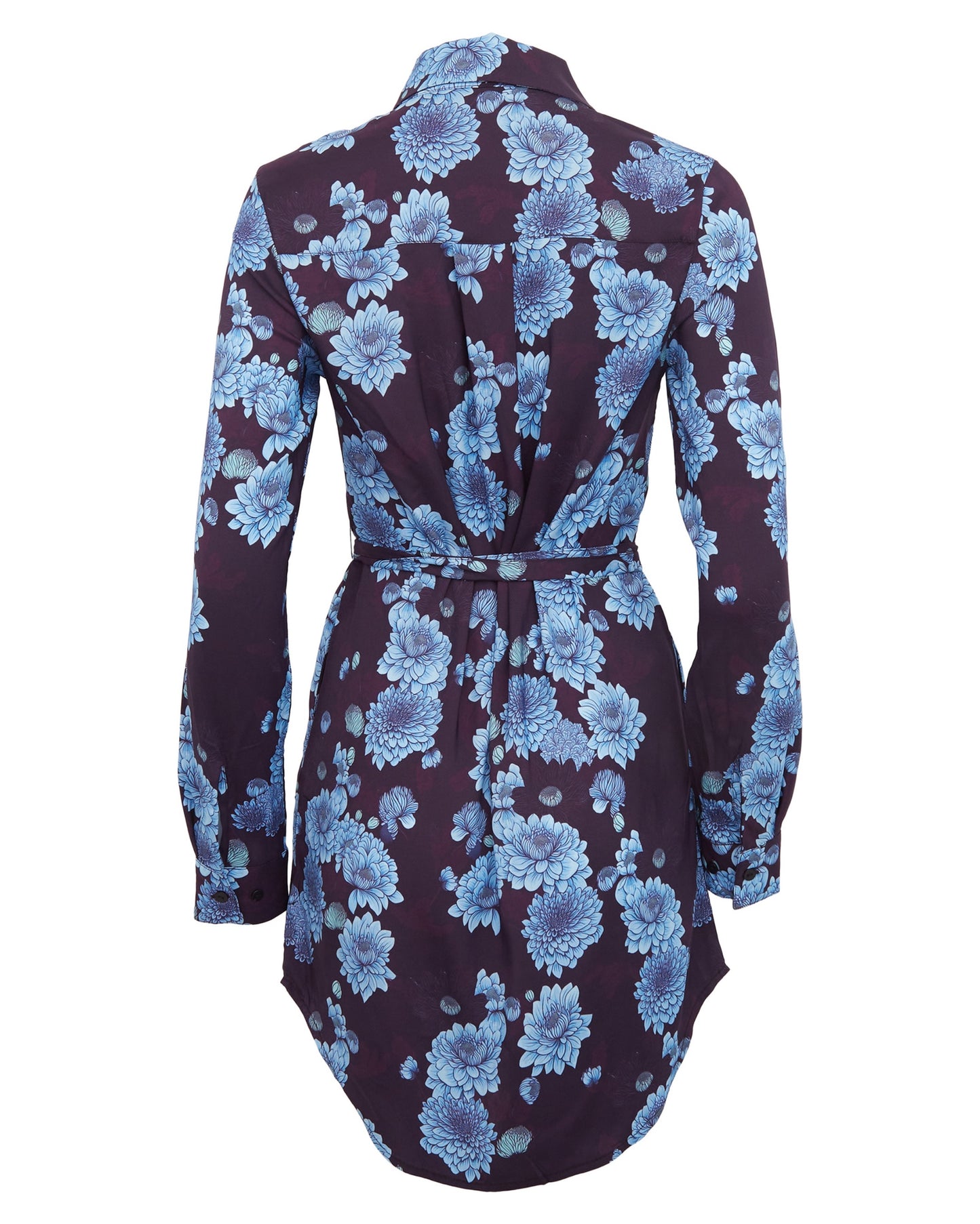 DORETHY SERIOUS FLORAL SHIRT DRESS - PLUM