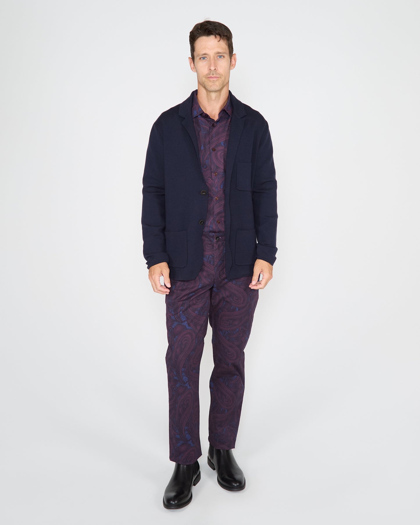 JACOB SWEATER JACKET - NAVY