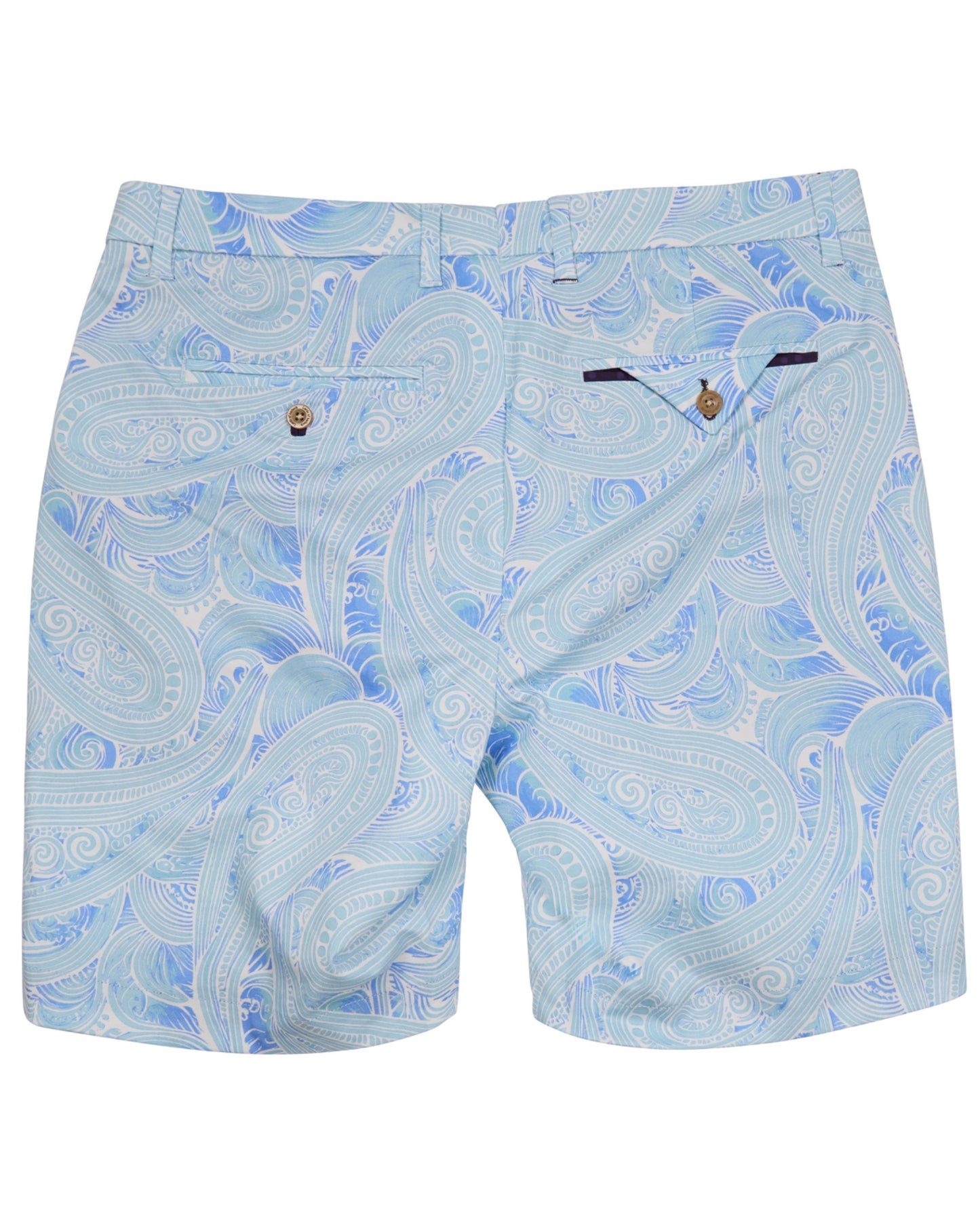 CLYDE MARAKESH PAISLEY TEAL MENS FLAT FRONT SHORT