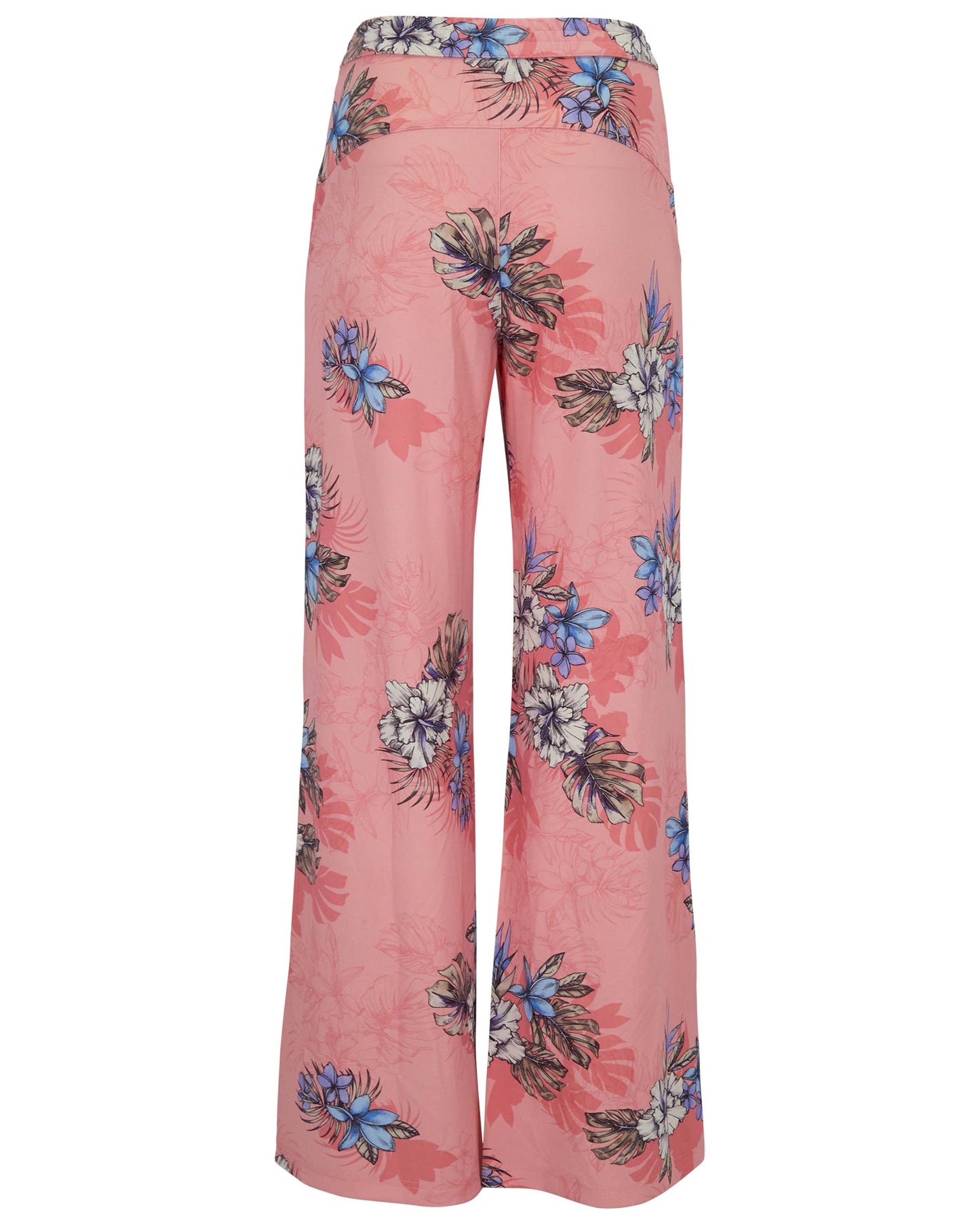 SANCHEZ EXOTIC FLORAL CORAL WOMENS WIDE-LEG PANT