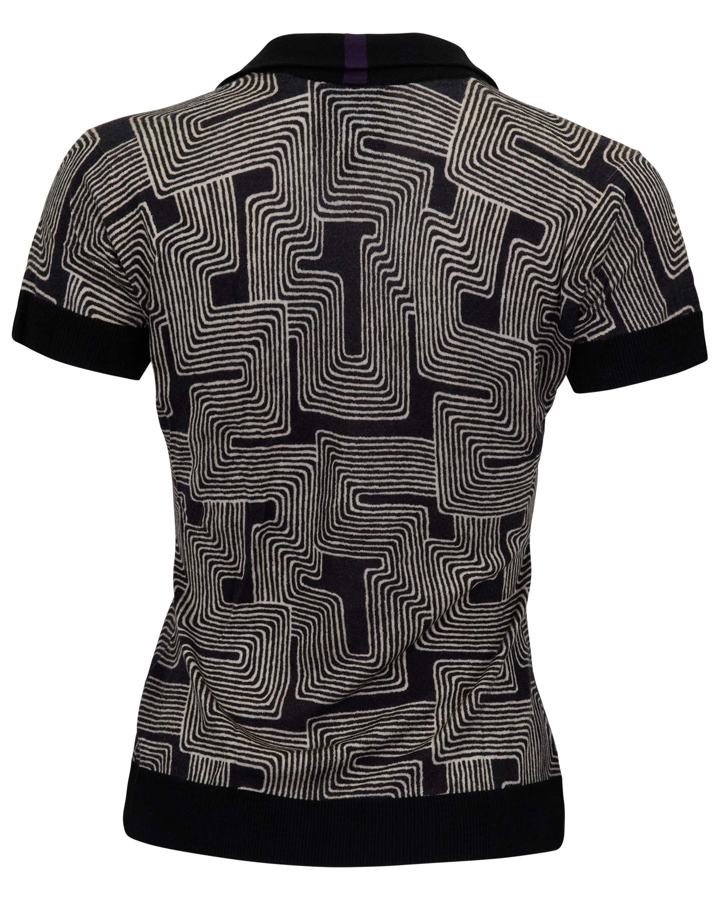 JESSICA INTER TWINE BLACK WOMENS MERINO SILK CASHMERE POLO