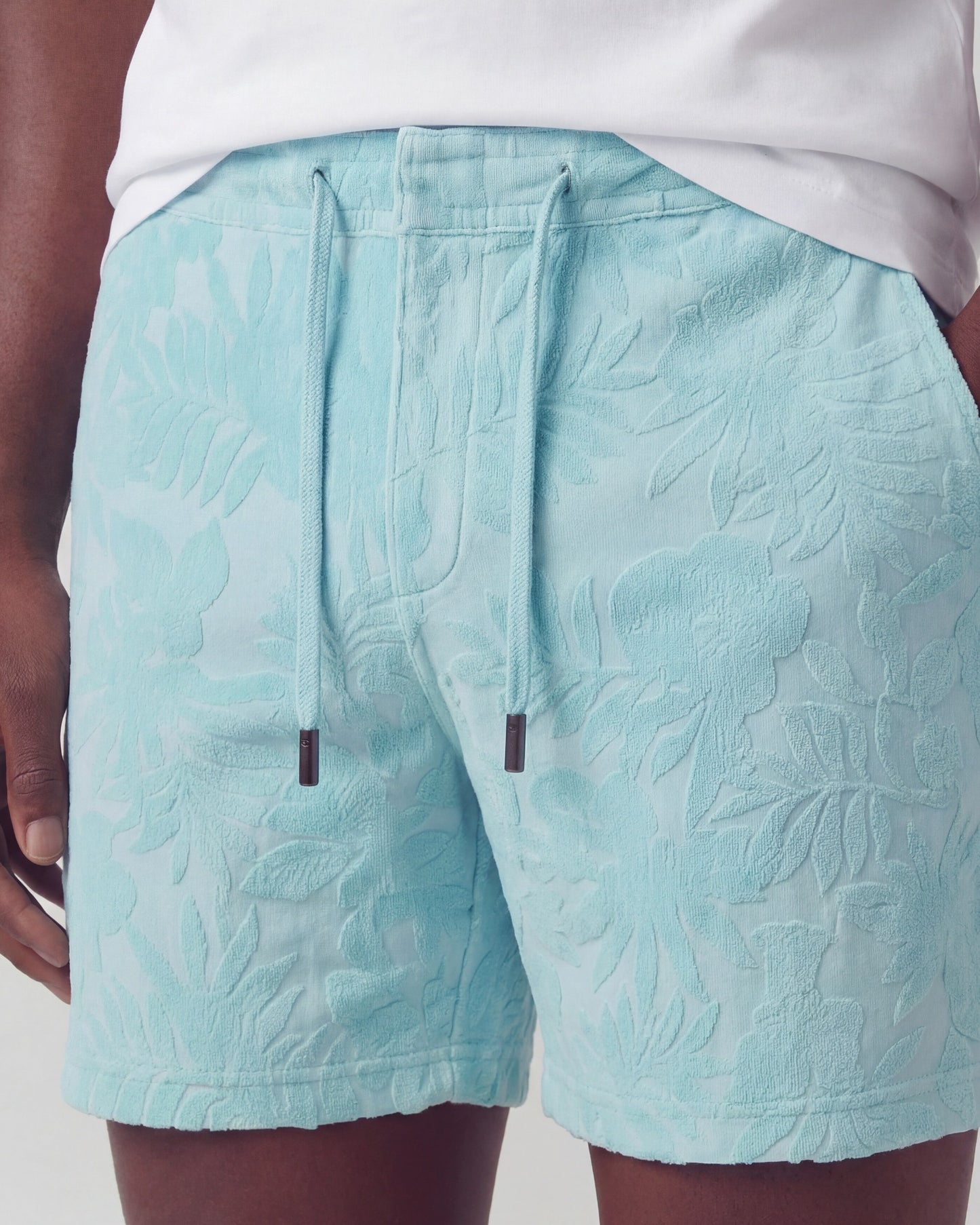 SAM FARM FLORAL TOWEL SHORT - SPEARMINT