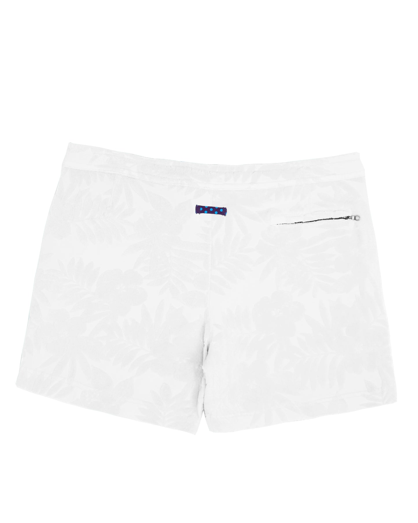 SAM FARM FLORAL TOWEL SHORT - WHITE