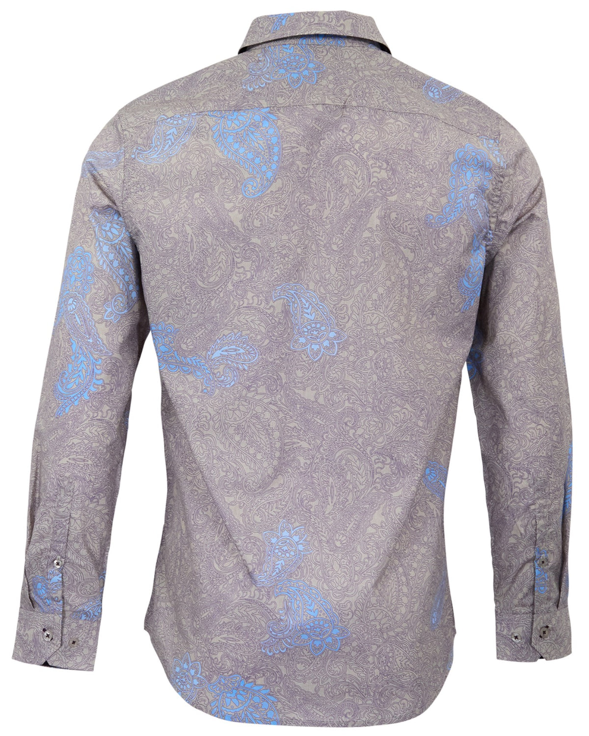NICOLI ALPES PAISLEY CEMENT MEN'S PRINTED COTTON LONG-SLEEVE SHIRT