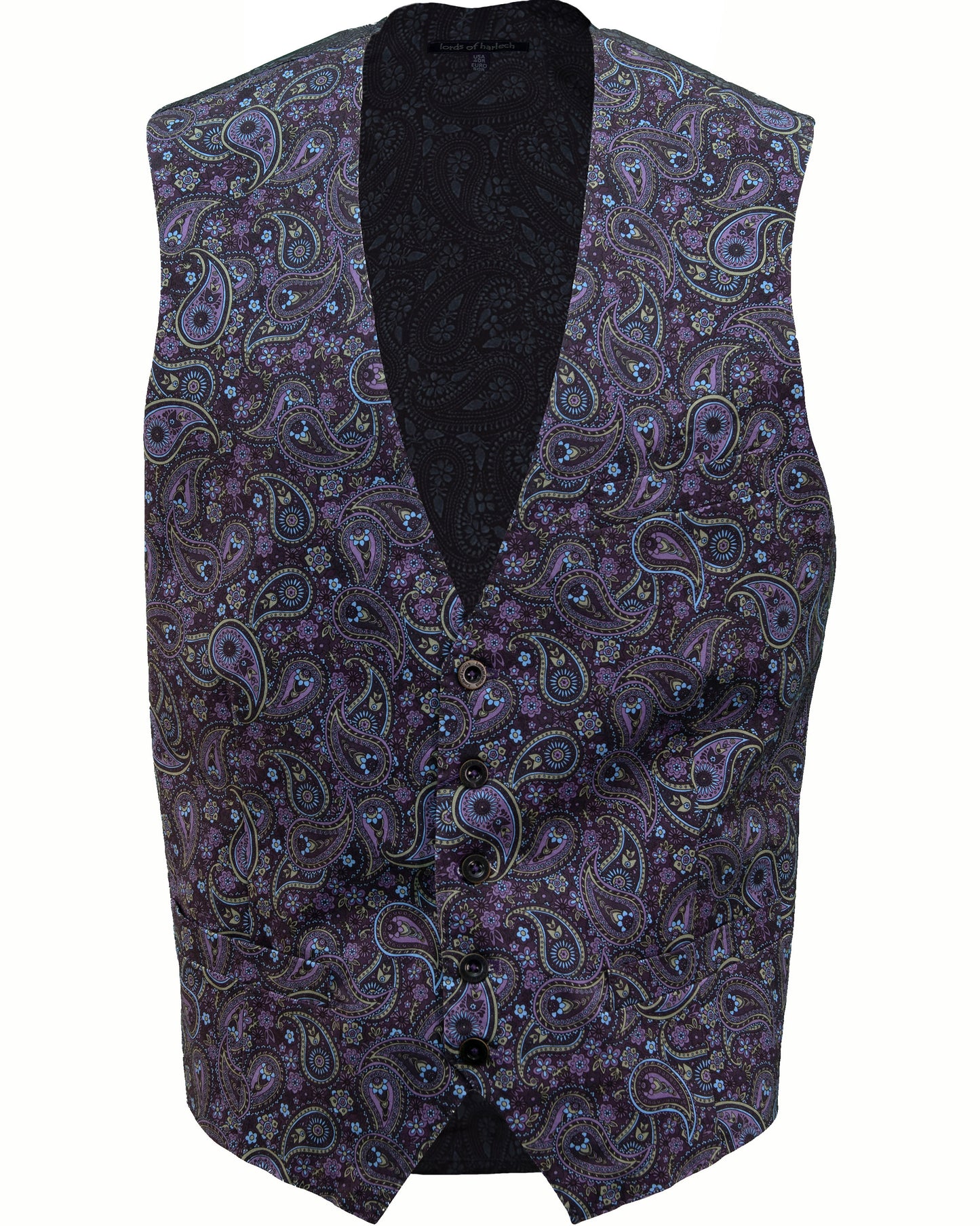 WILBUR TRIBUNE PAISLEY WAISTCOAT VEST - PLUM