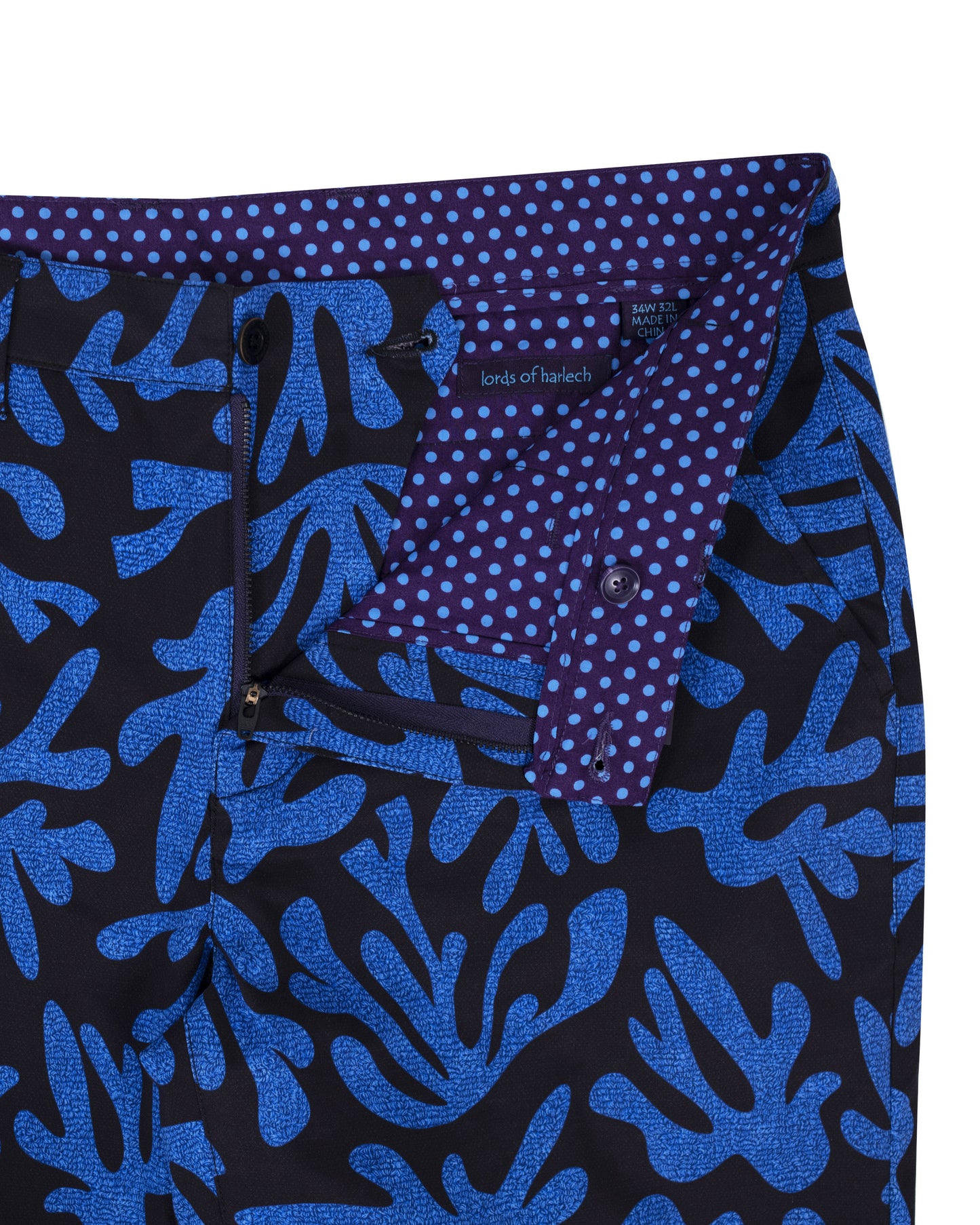 CHARLES LOOP CORAL CANVAS PANTS IN BLUE