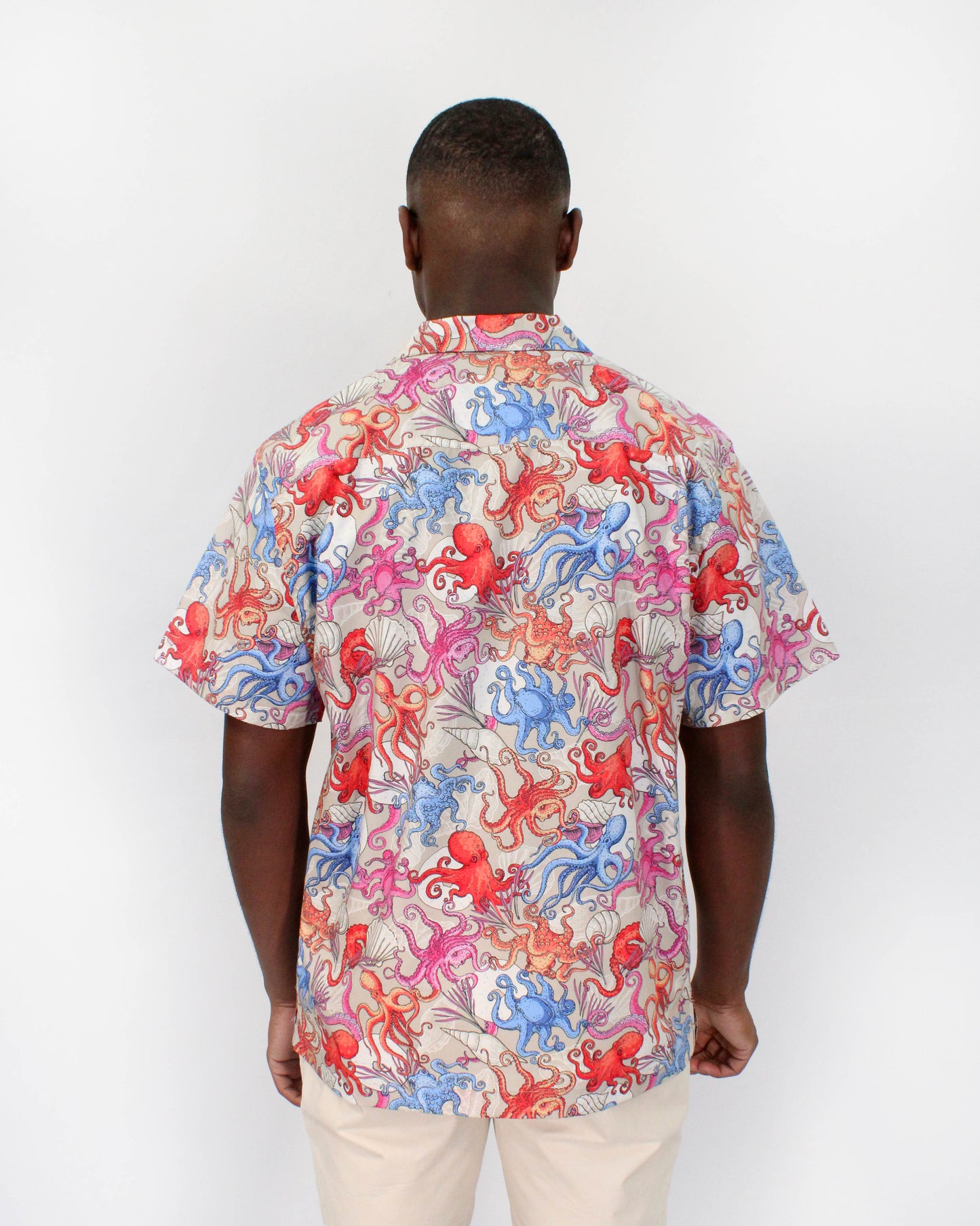 RALPH OCTOPUS PARTY CAMP SHIRT IN PUMICE