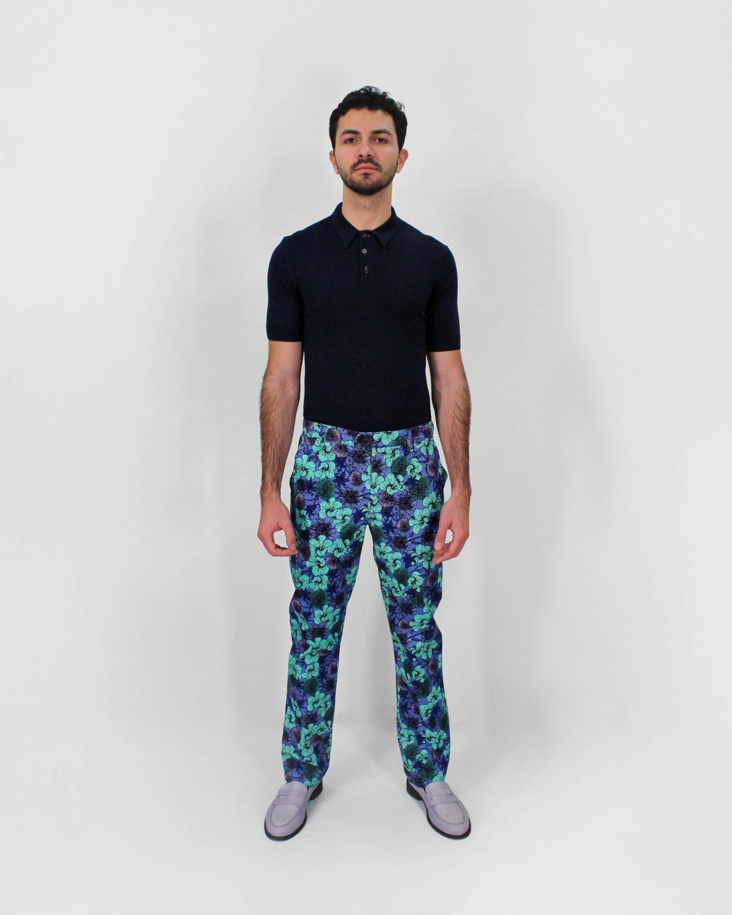 JACK LUX HIBISCUS GARDEN PANTS IN BLUE