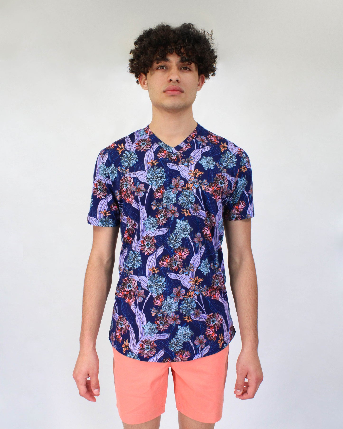 MAZE OCEAN FLORAL SHIRT IN NAVY