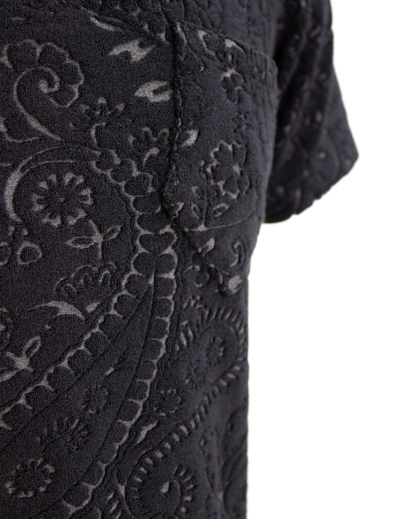 JOHNNY TOWEL POLO SHIRT IN BLACK