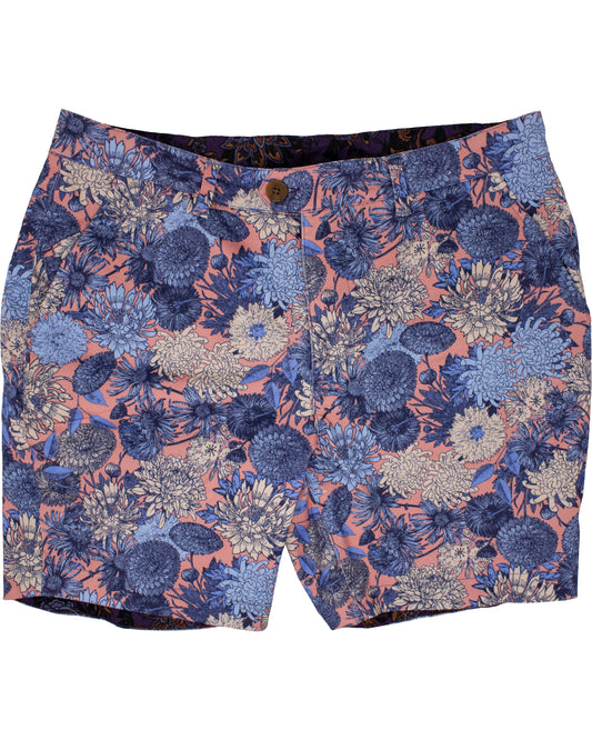 John Lux Mums Floral Peach Shorts