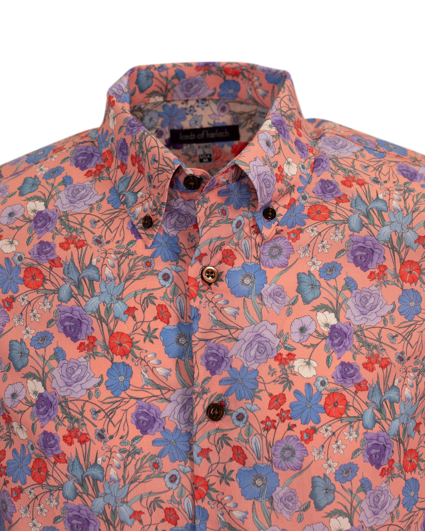 MORRIS ROSE FLORAL SHIRT IN GERANIUM