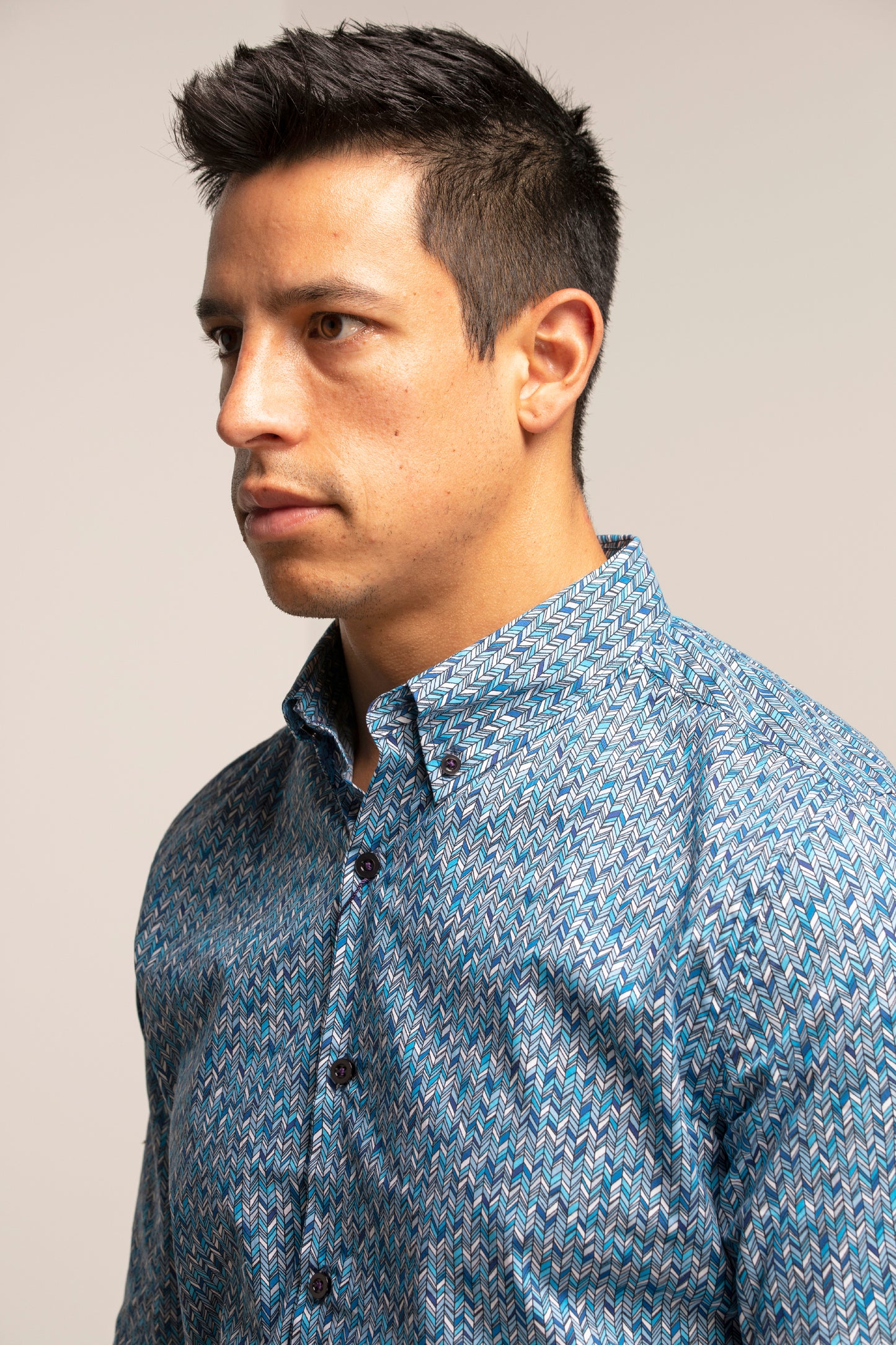 Morris Chevron Blue Shirt