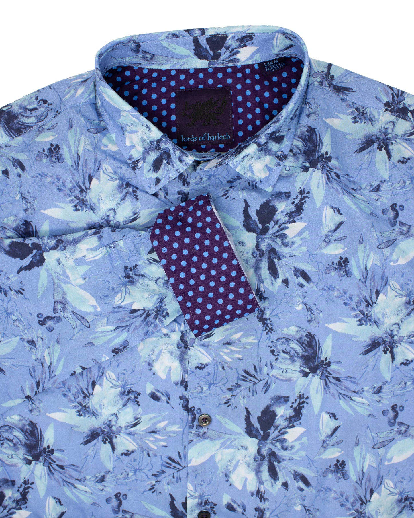 Norman Watercolor Floral Blue Shirt