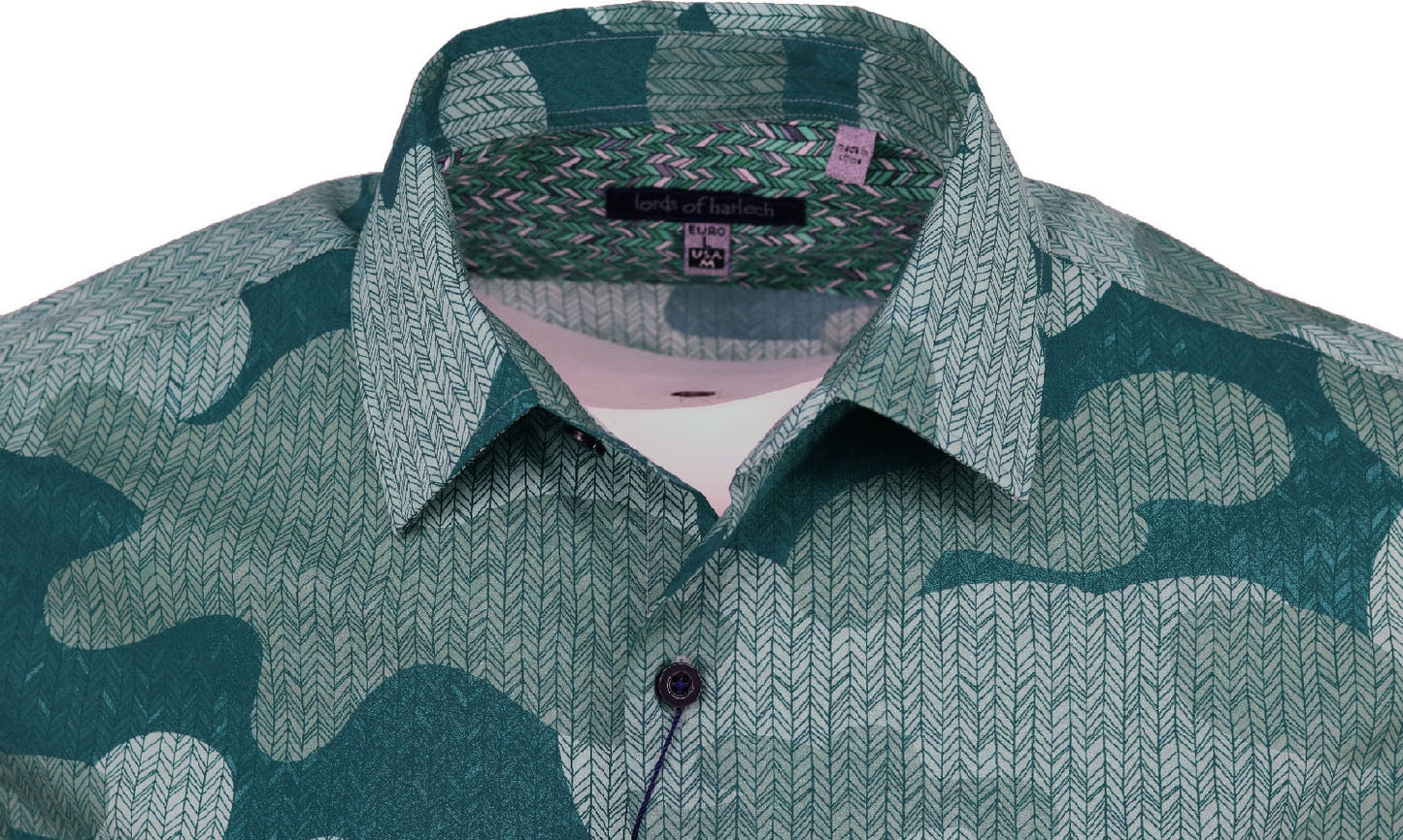 Nigel Chevron Camo Teal Shirt
