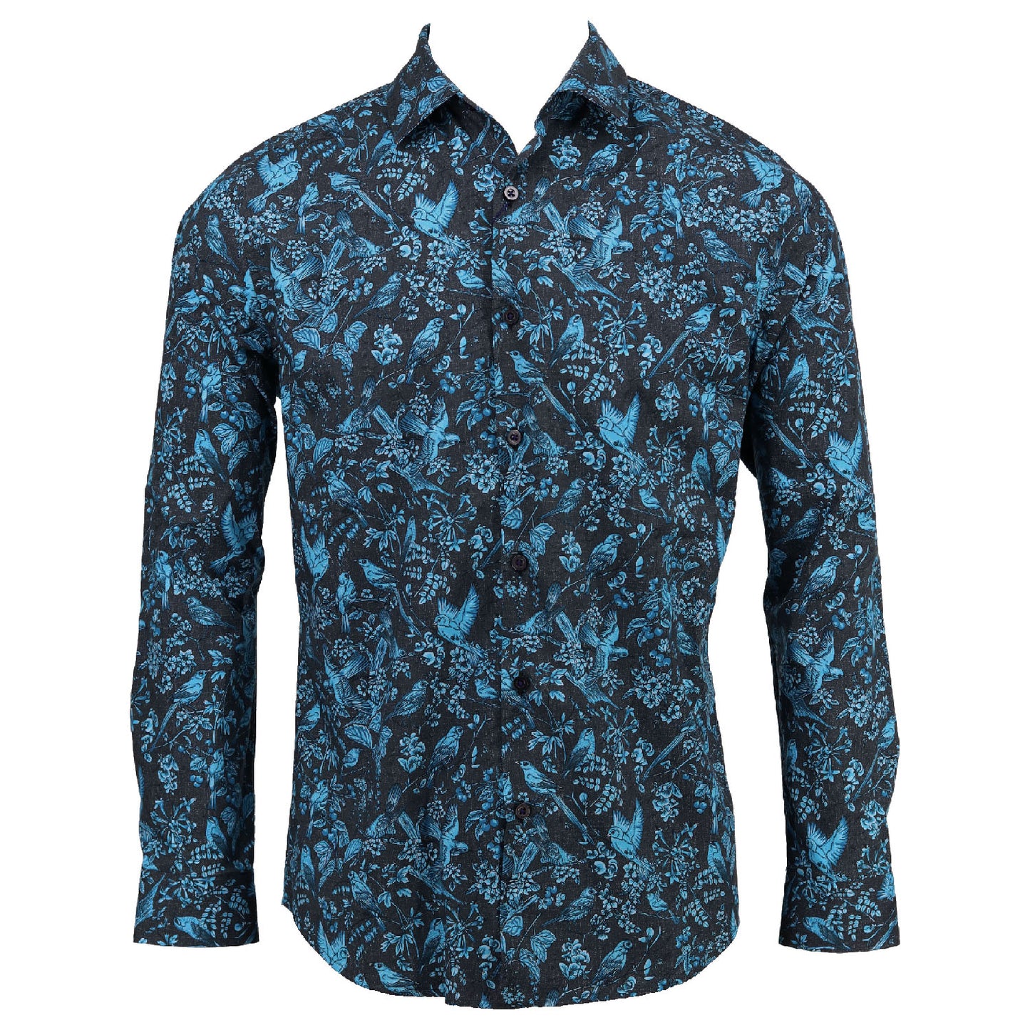 Nigel Simple Birds Charcoal Shirt