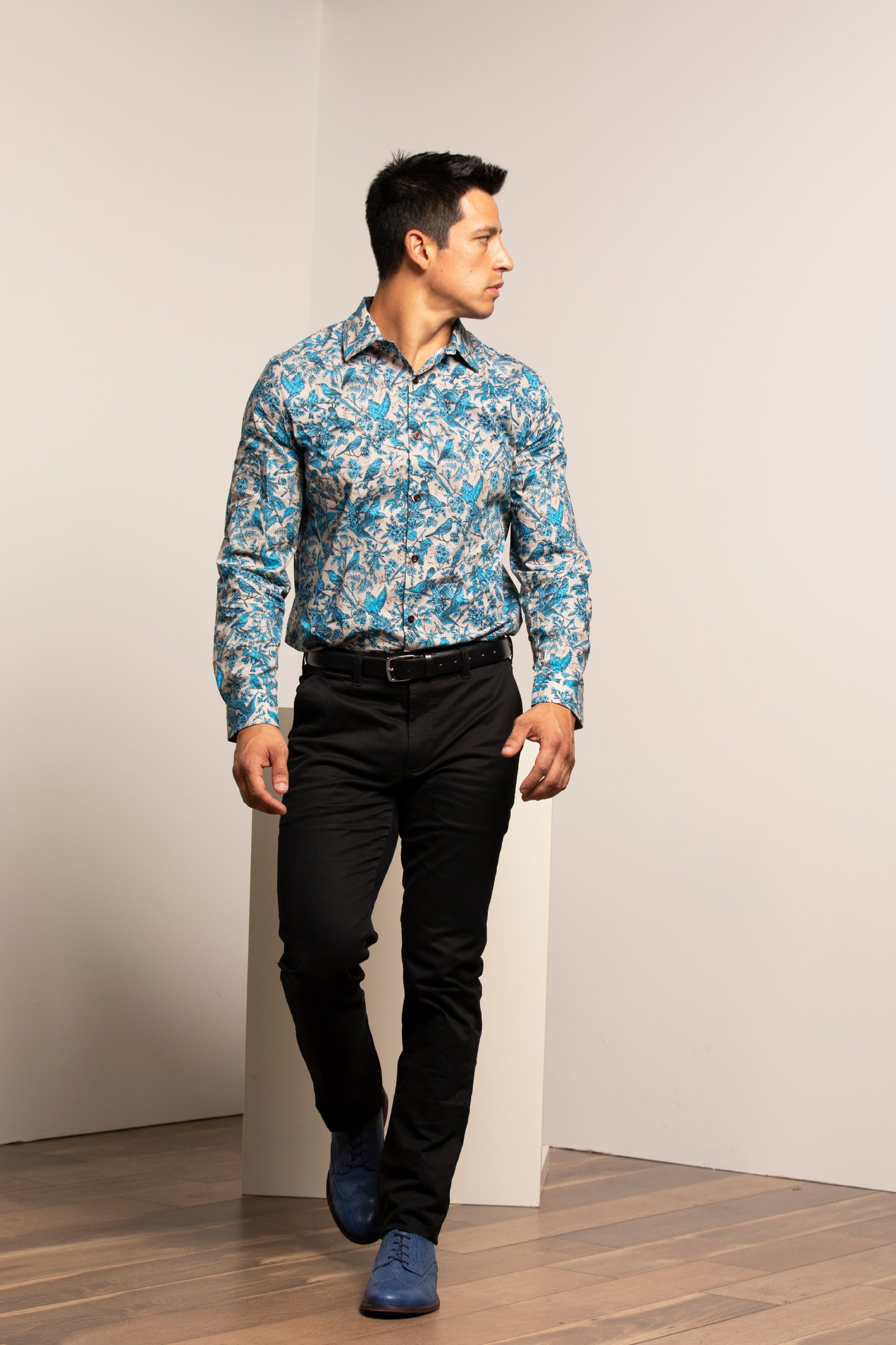 Nigel Simple Birds Tan Shirt