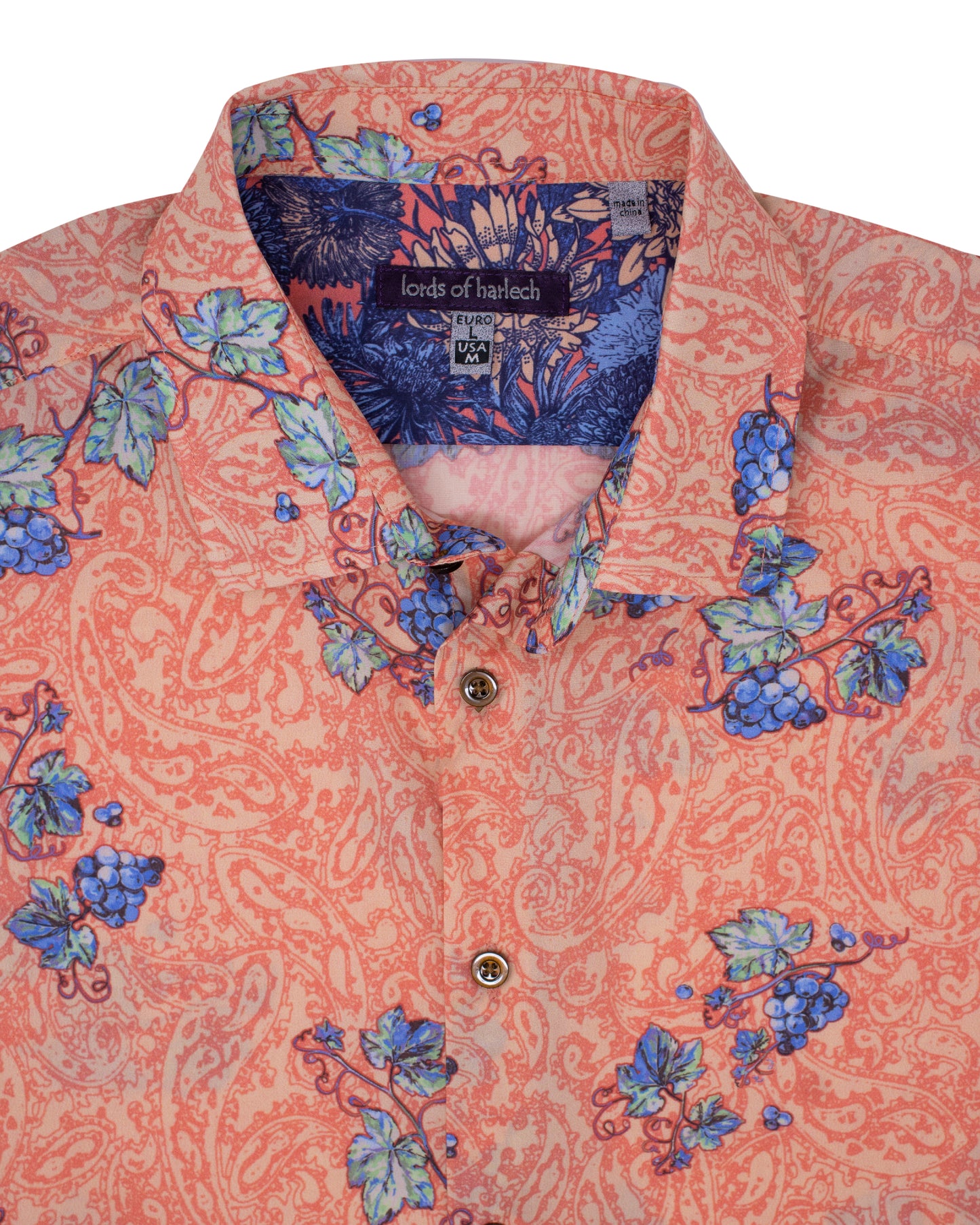 Scott Paisley Vines Peach Shirt