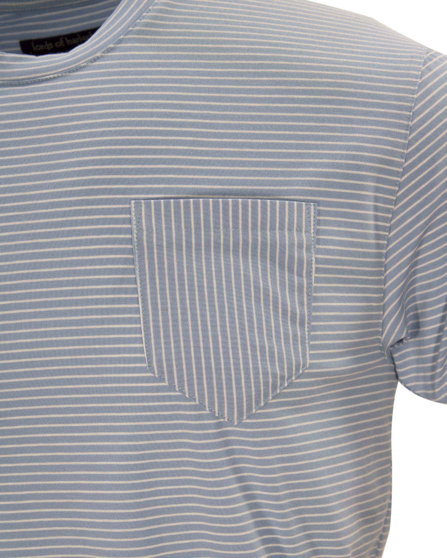 Tate Sky & White Stripe Crew Neck Tee