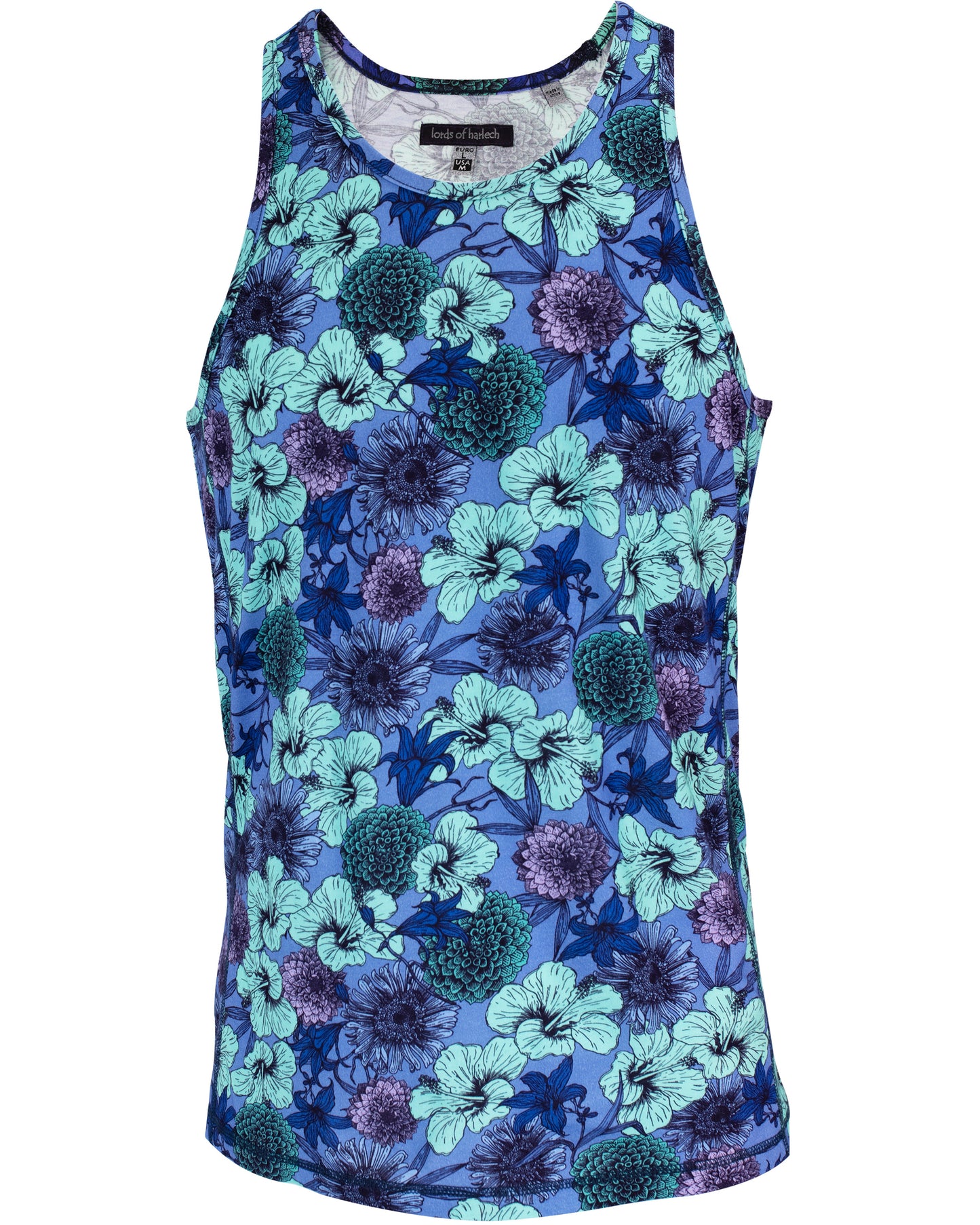 TEDFORD HIBISCUS GARDEN TANK IN BLUE
