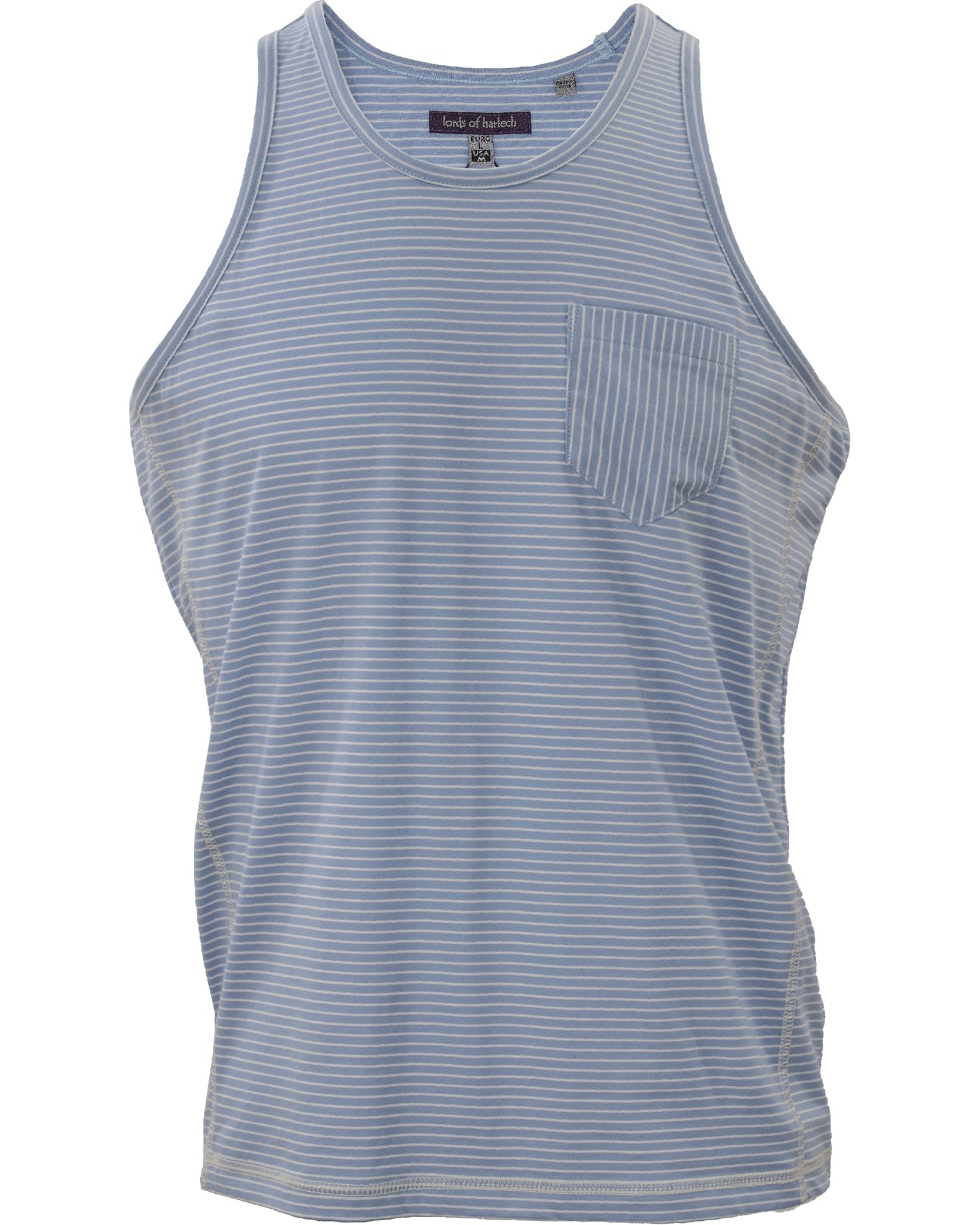 Tristan Tank Sky and White Stripe