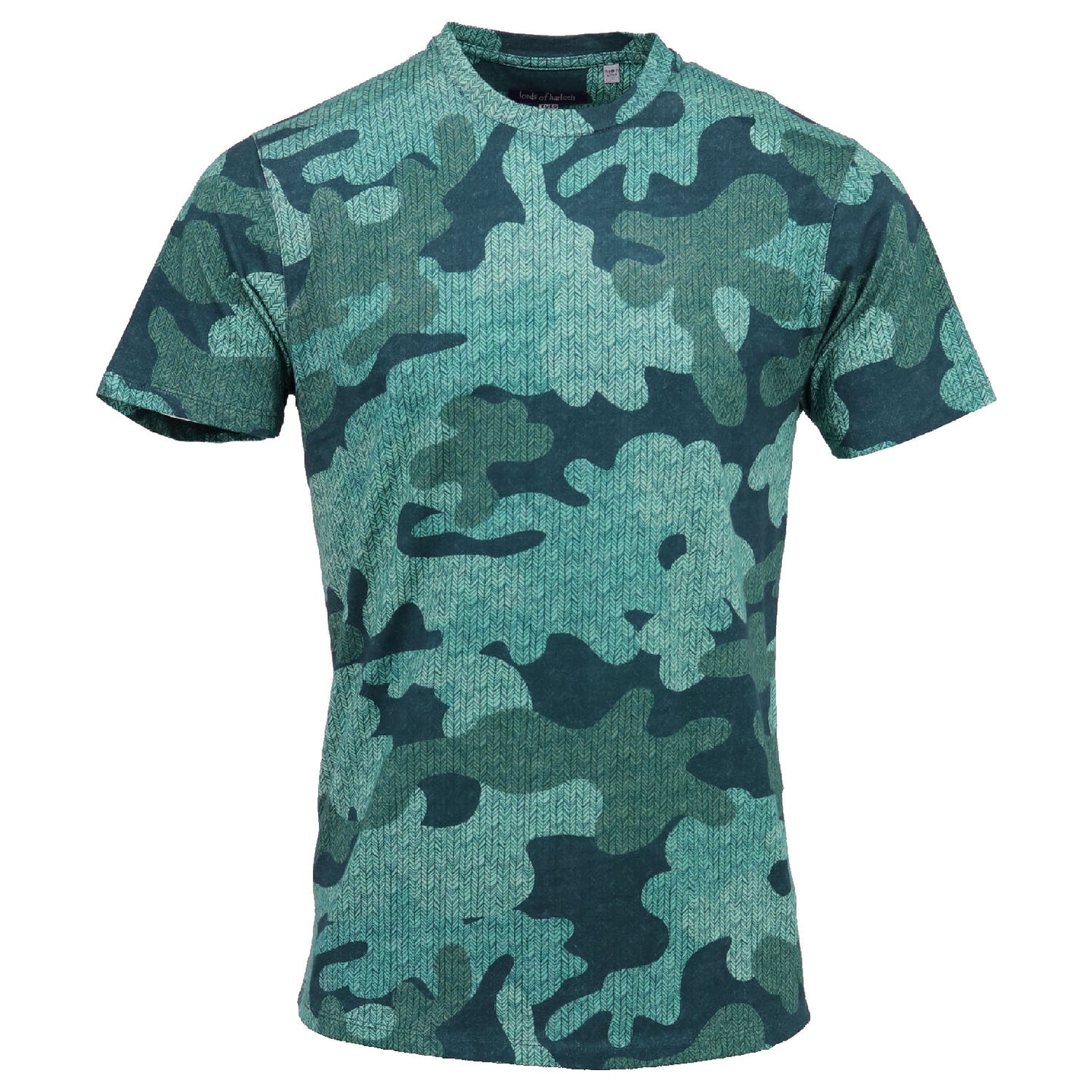 Taylor Chevron Camo Teal Crew Neck Tee