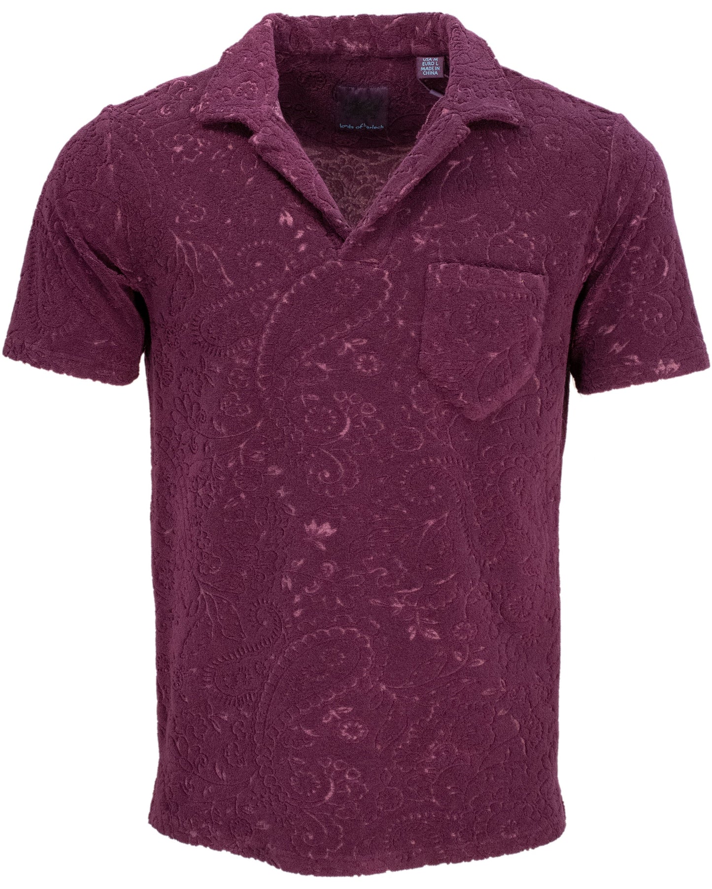 JOHNNY TOWEL POLO SHIRT - PLUM