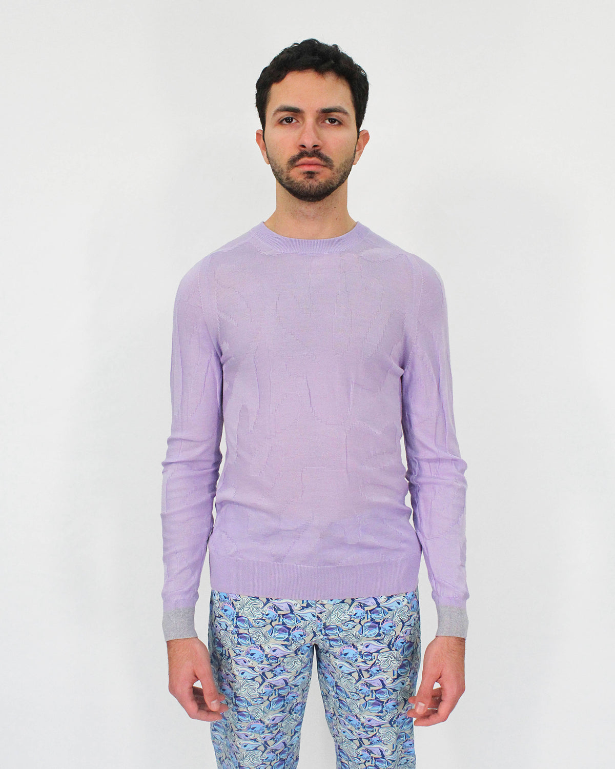 KRIS CORAL MERINO SWEATER IN LAVENDER