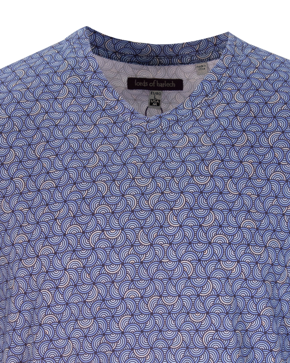 Maze Artdeco Blue V-Neck Tee