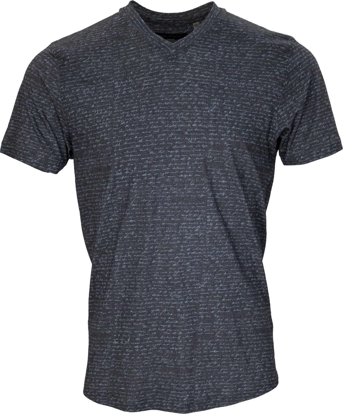 Maze Script Charcoal V-Neck Tee