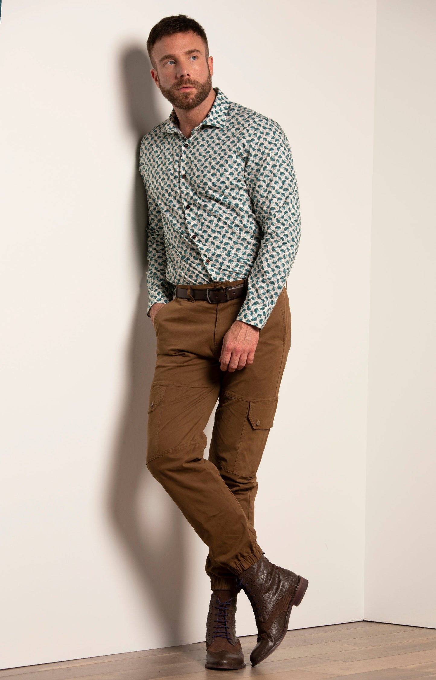 Nigel Brocolini Chevron Ivory Shirt